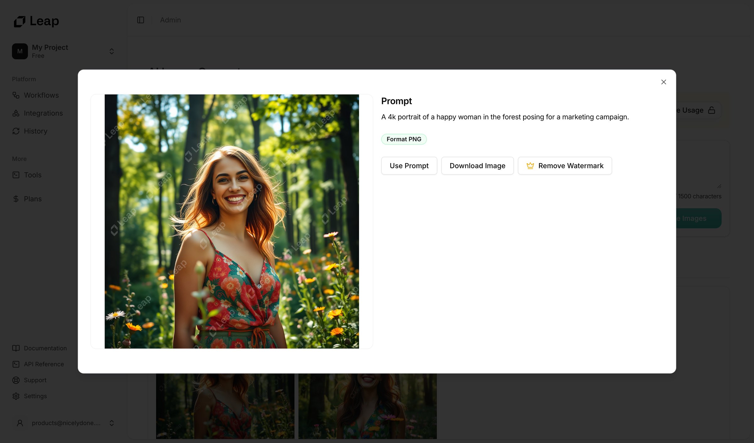 Leap - Free AI Image Generator | Create Stunning Images from Text screen