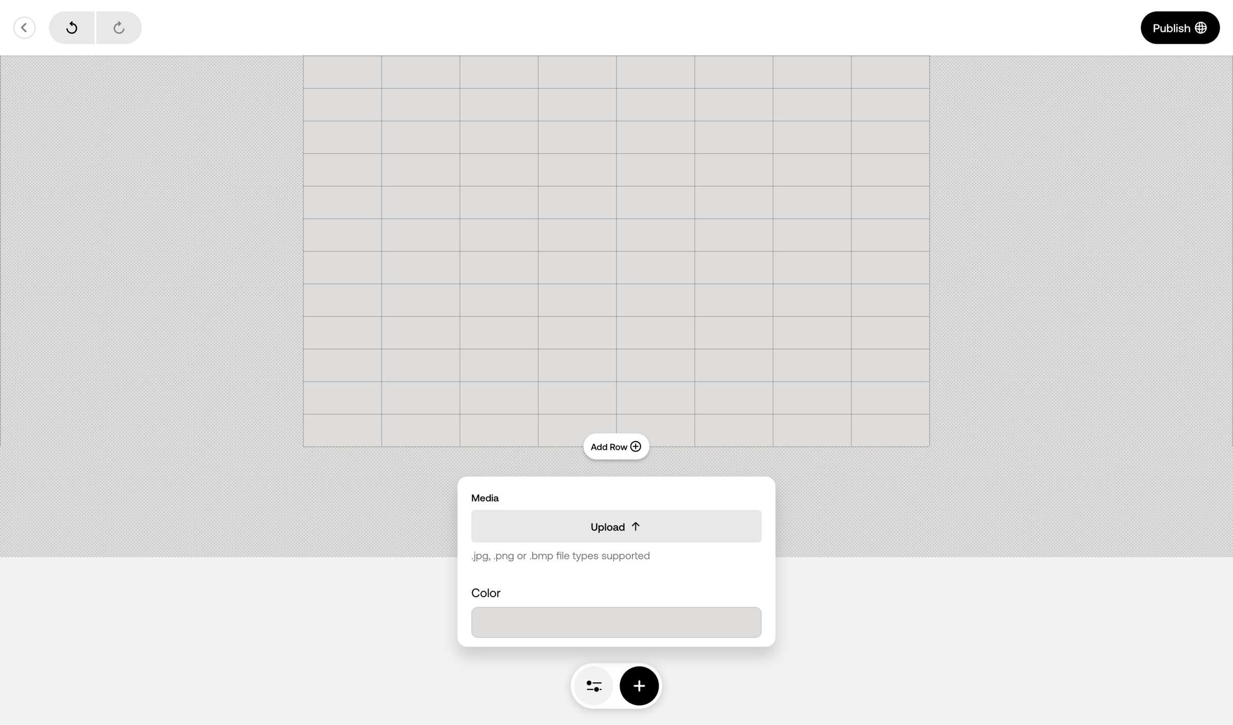 Universe - Edit Page Home screen
