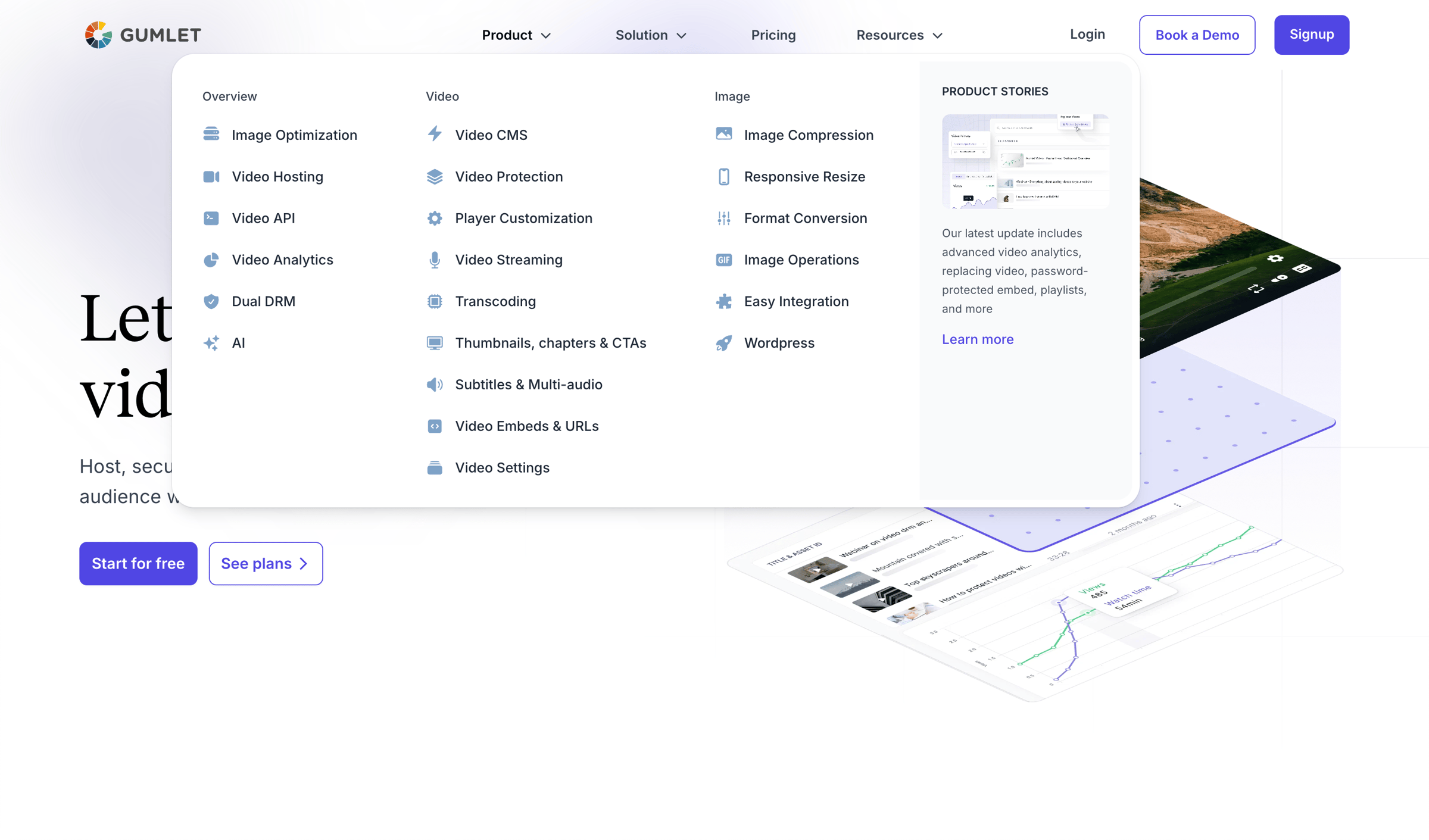 Gumlet - Gumlet - One-Stop Video Hosting and Video Streaming Solution screen