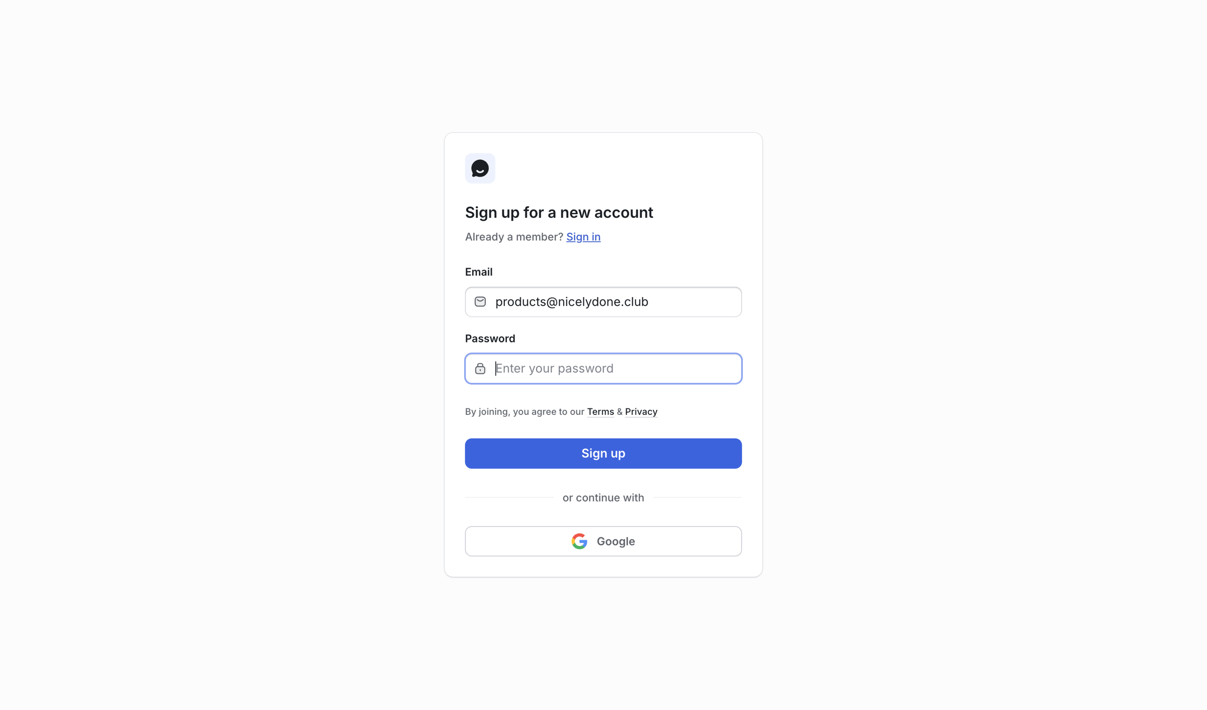 UserJot - Sign Up | UserJot screen