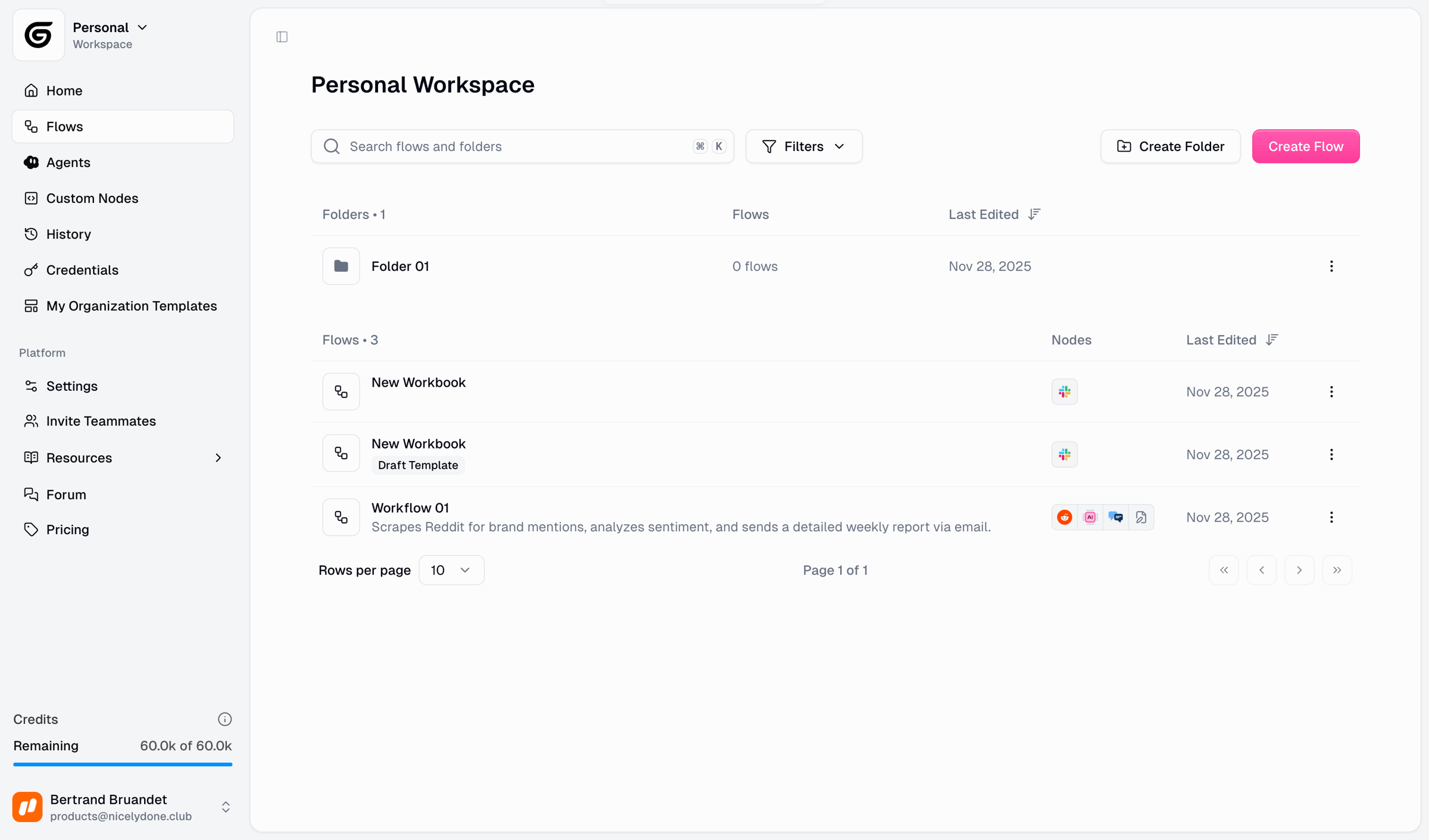 Gumloop - Gumloop | Flows screen
