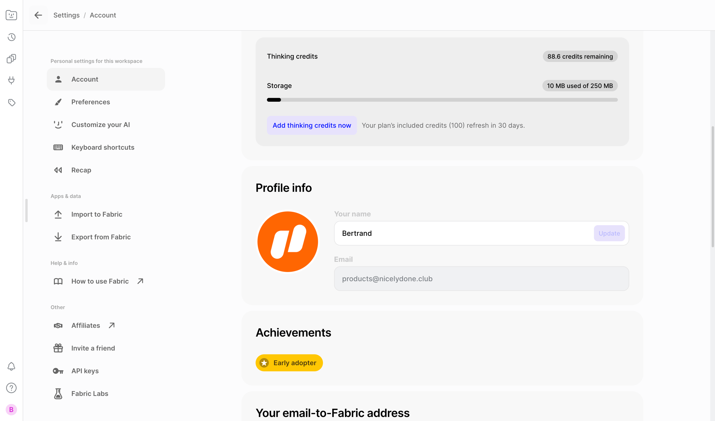 Fabric | Account from Fabric