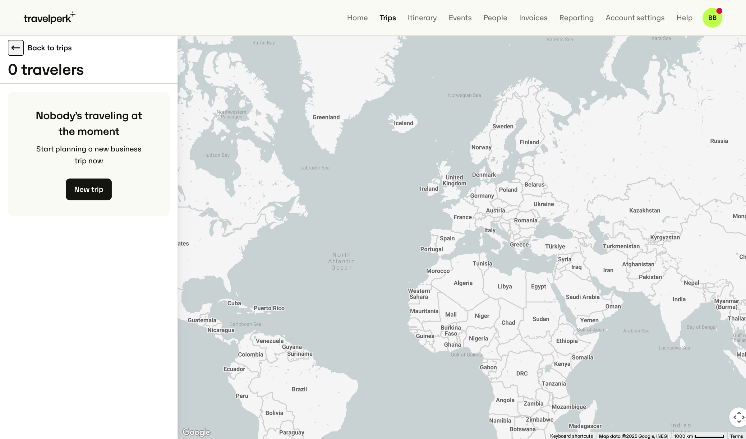 Travelperk - Travelers Map — TravelPerk screen