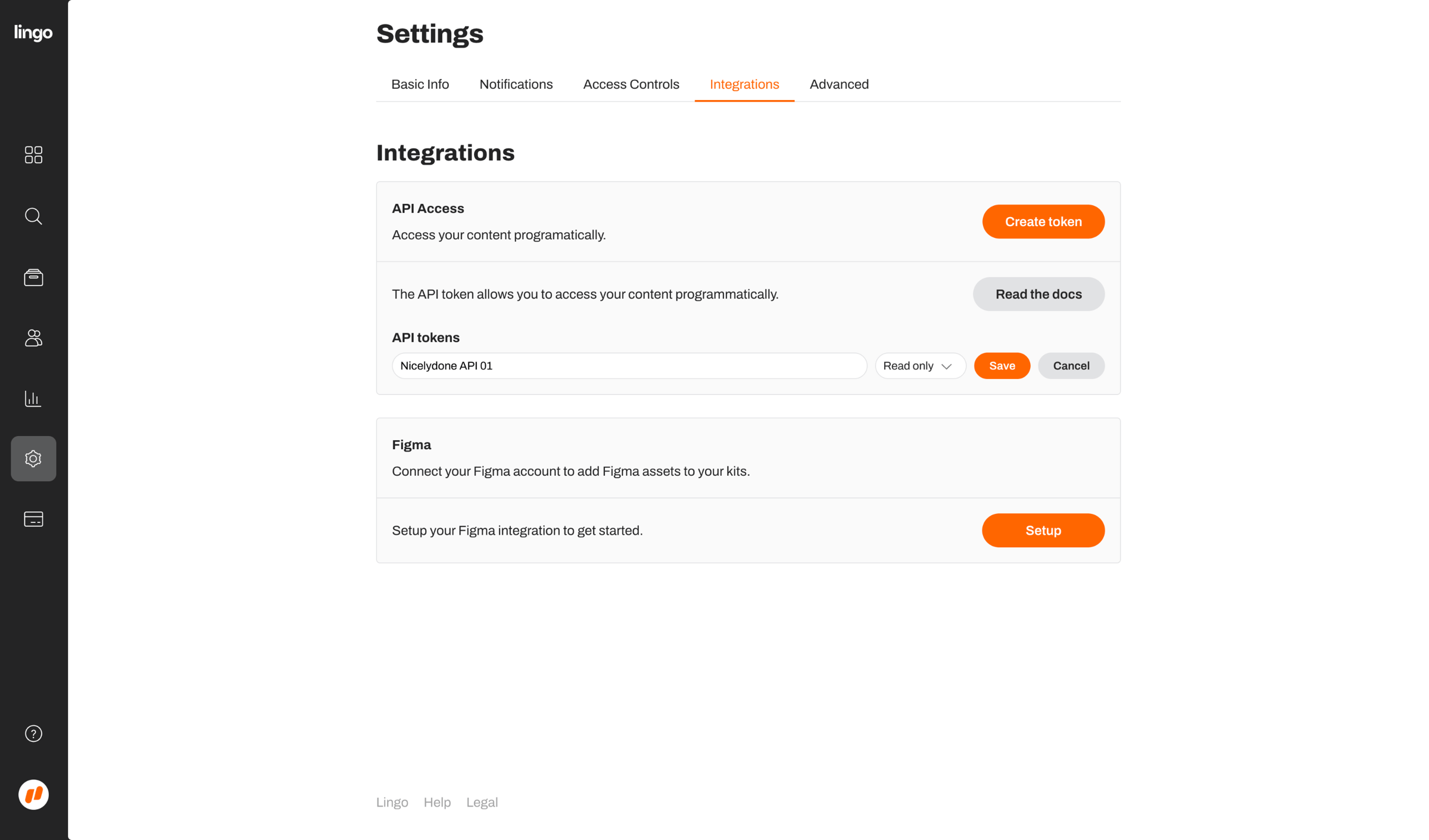 Lingo - Nicelydone Club settings screen