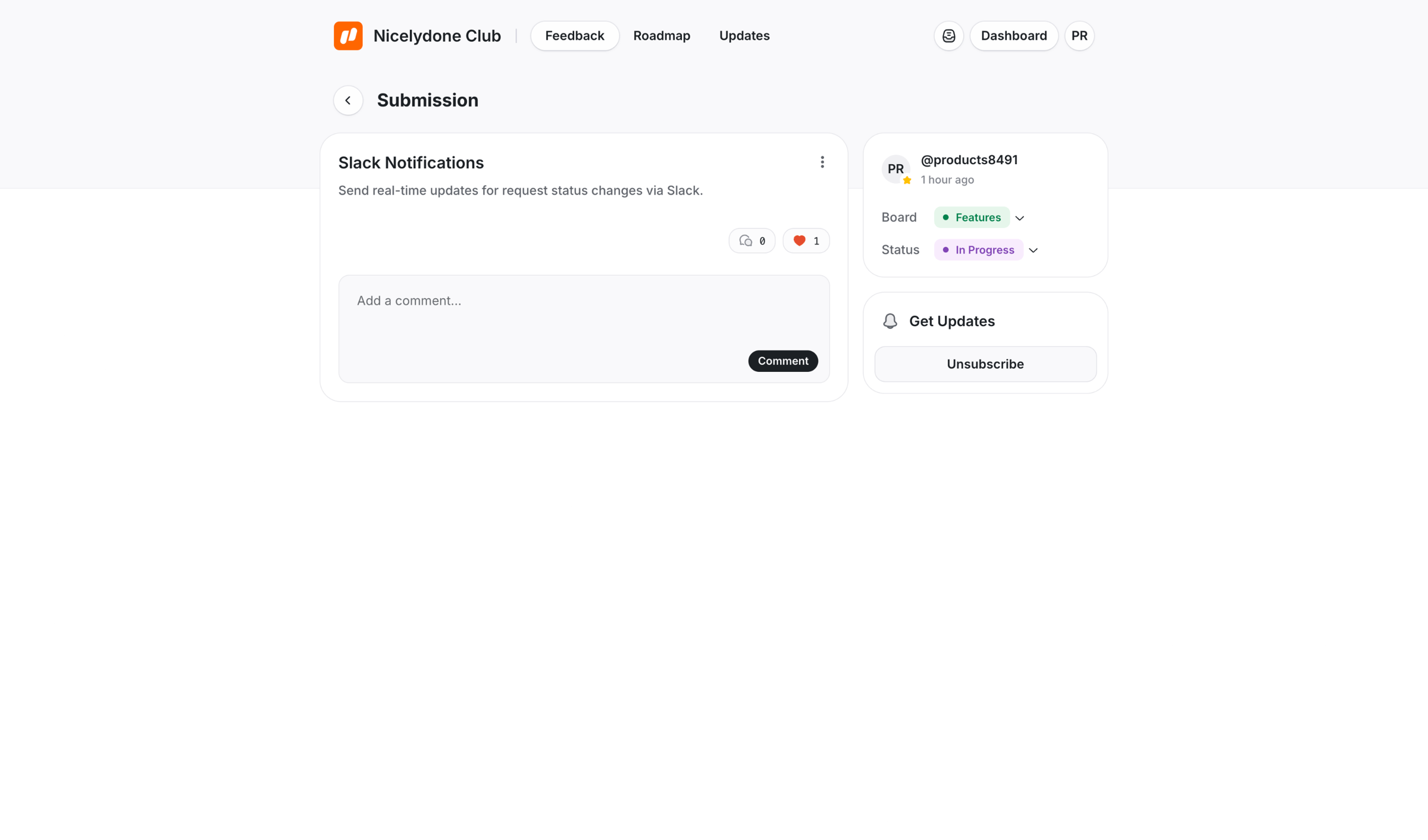 UserJot - Slack Notifications | Nicelydone Club screen