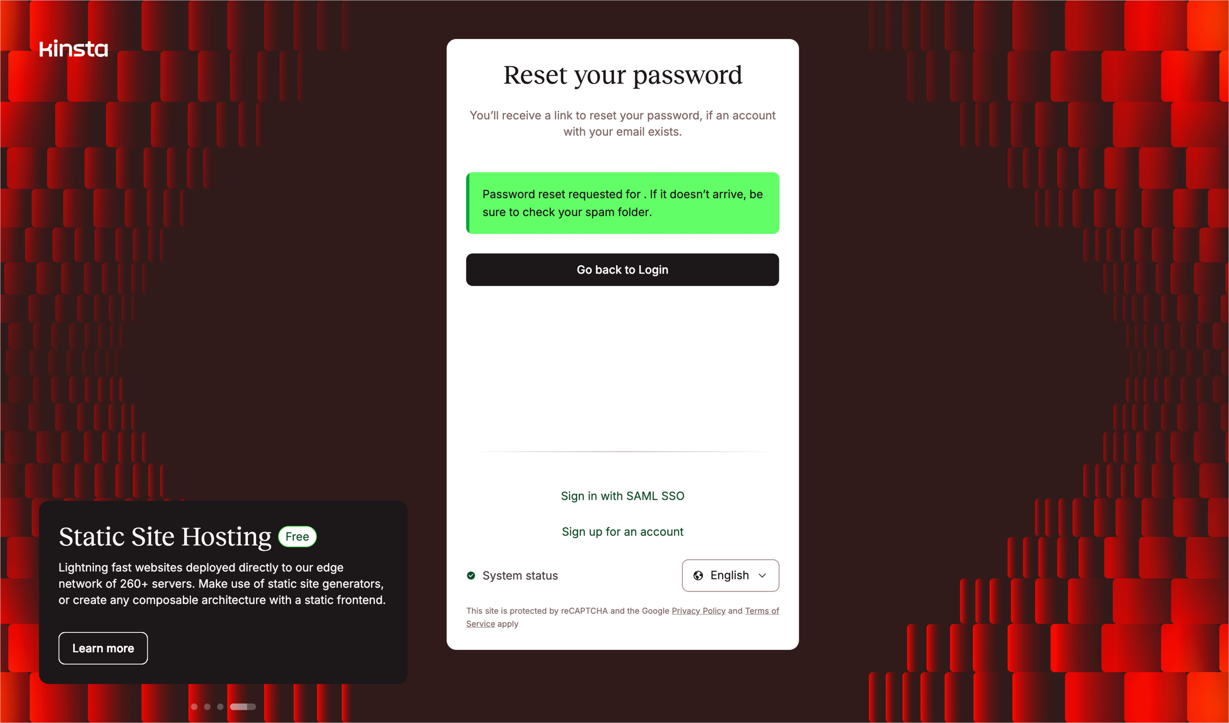 Kinsta - MyKinsta screen