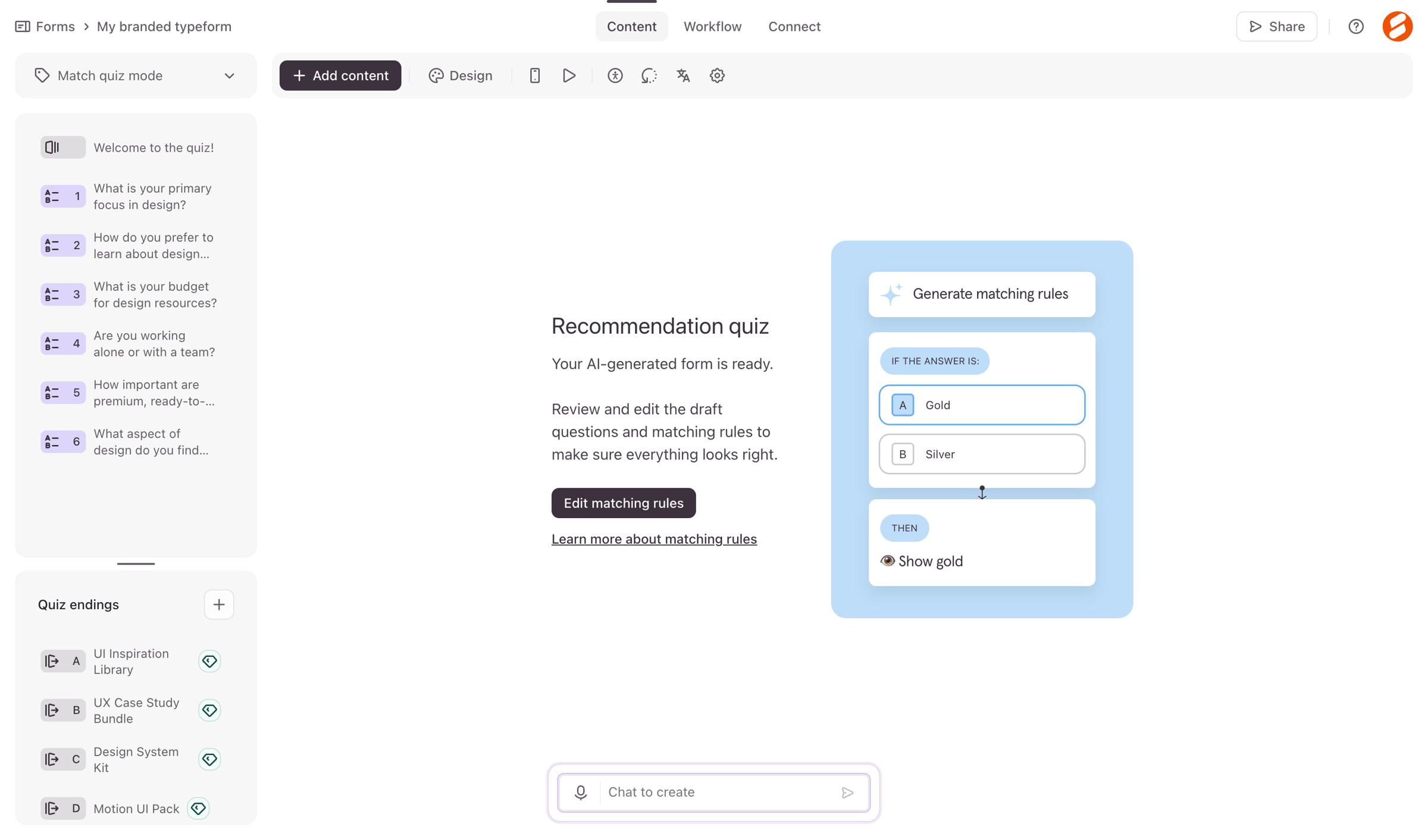 Typeform - Typeform - Create screen