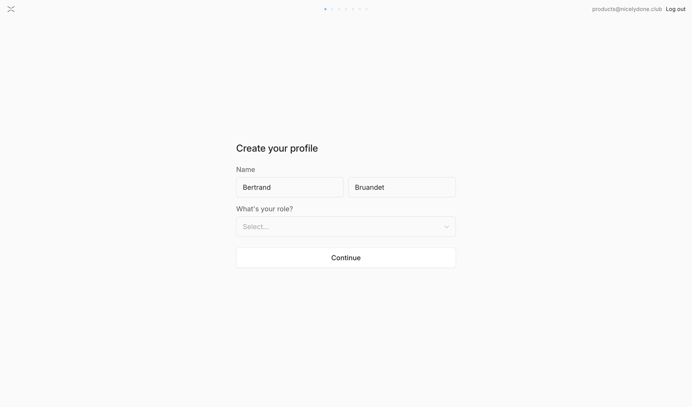 Lightfield - Lightfield - Create Profile screen