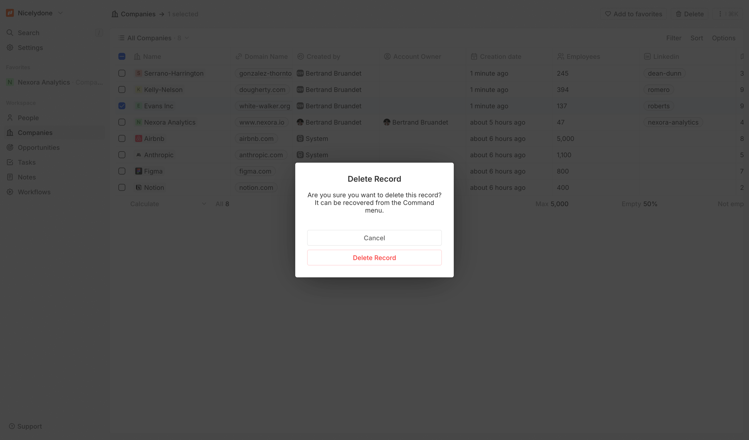 Twenty - All Companies - Companies screen