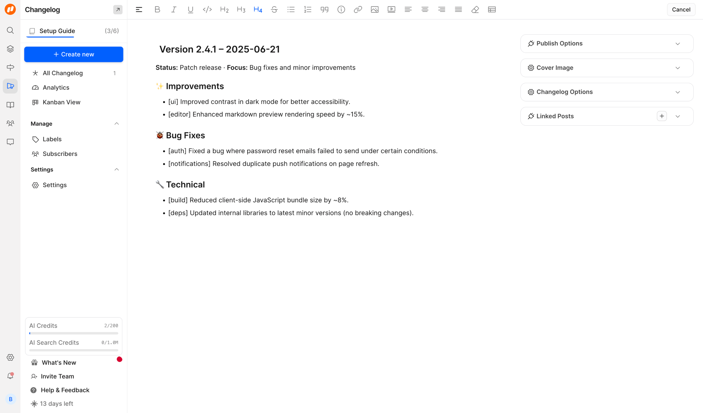 FeatureOS - Nicelydone screen