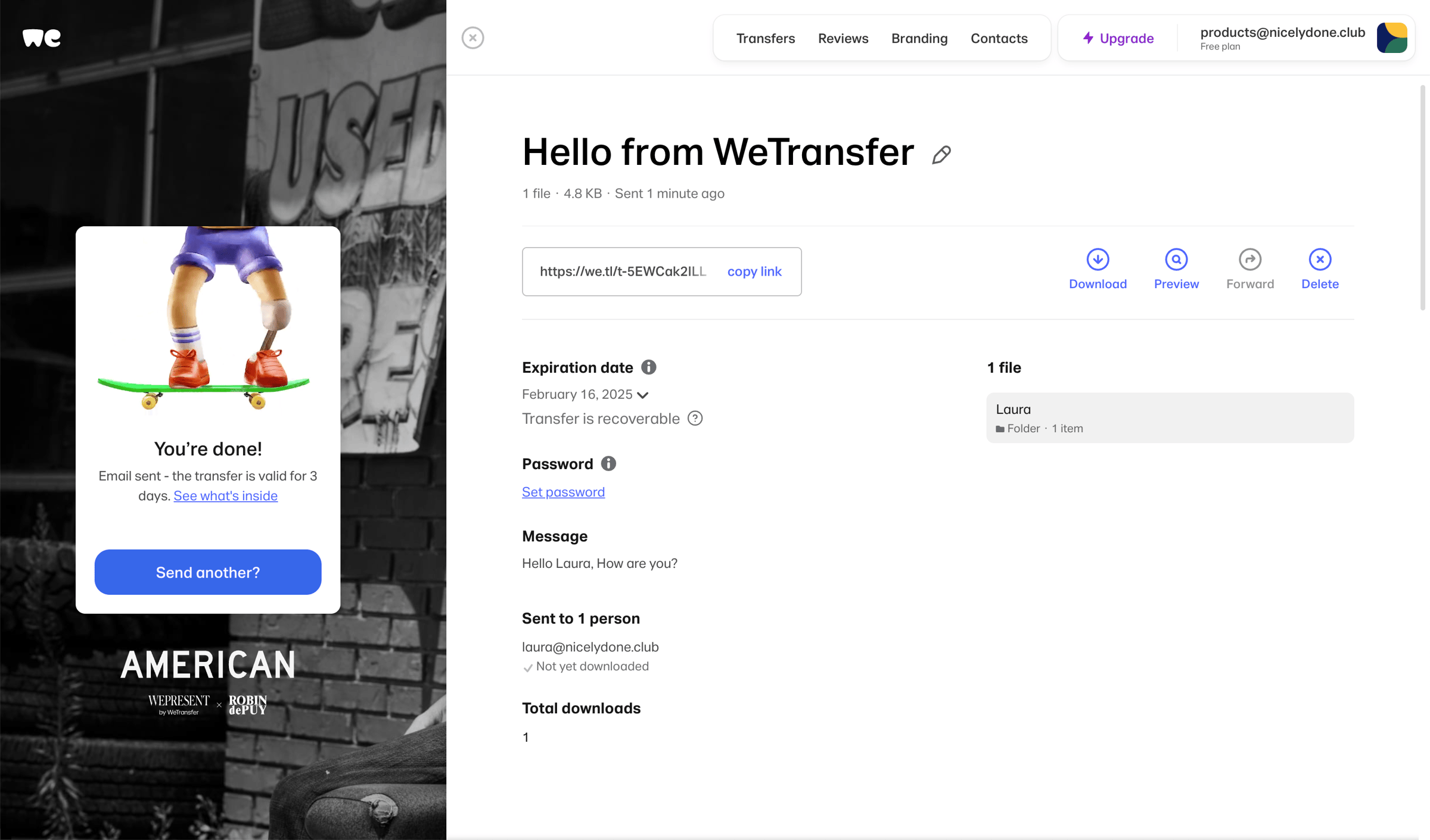 WeTransfer - WeTransfer | Send Large Files Fast screen