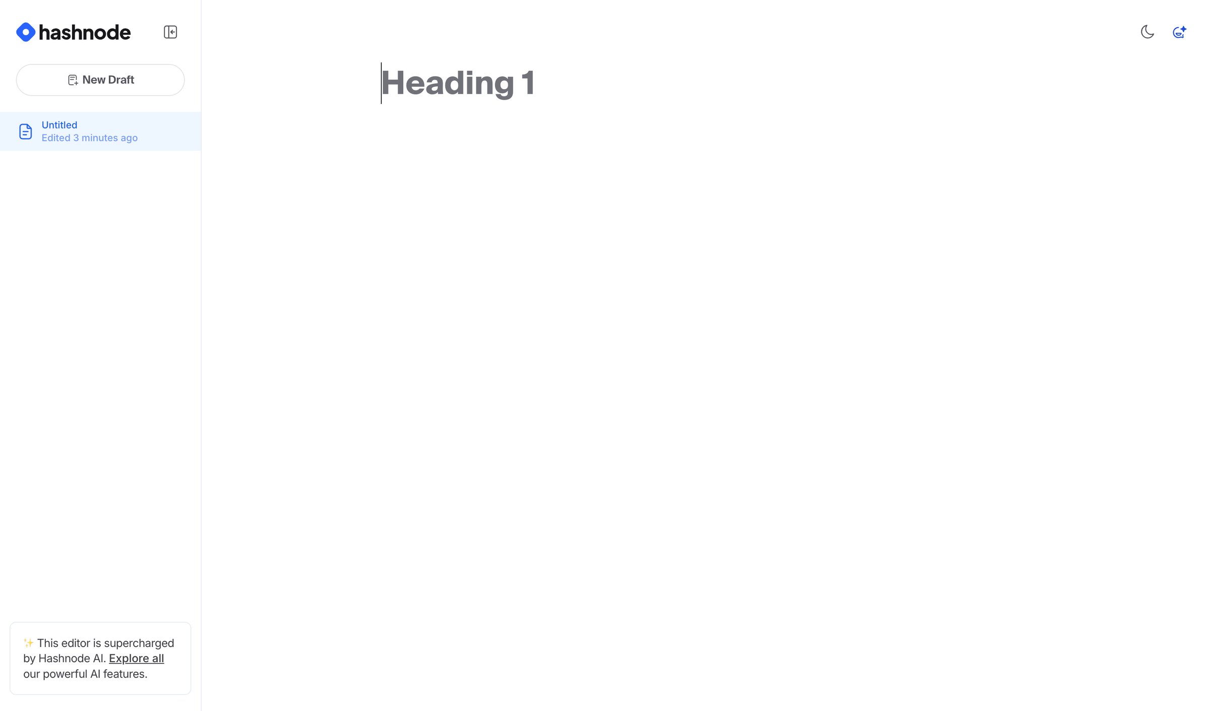 Hashnode - Free AI-powered Markdown WYSIWYG editor — Hashnode screen