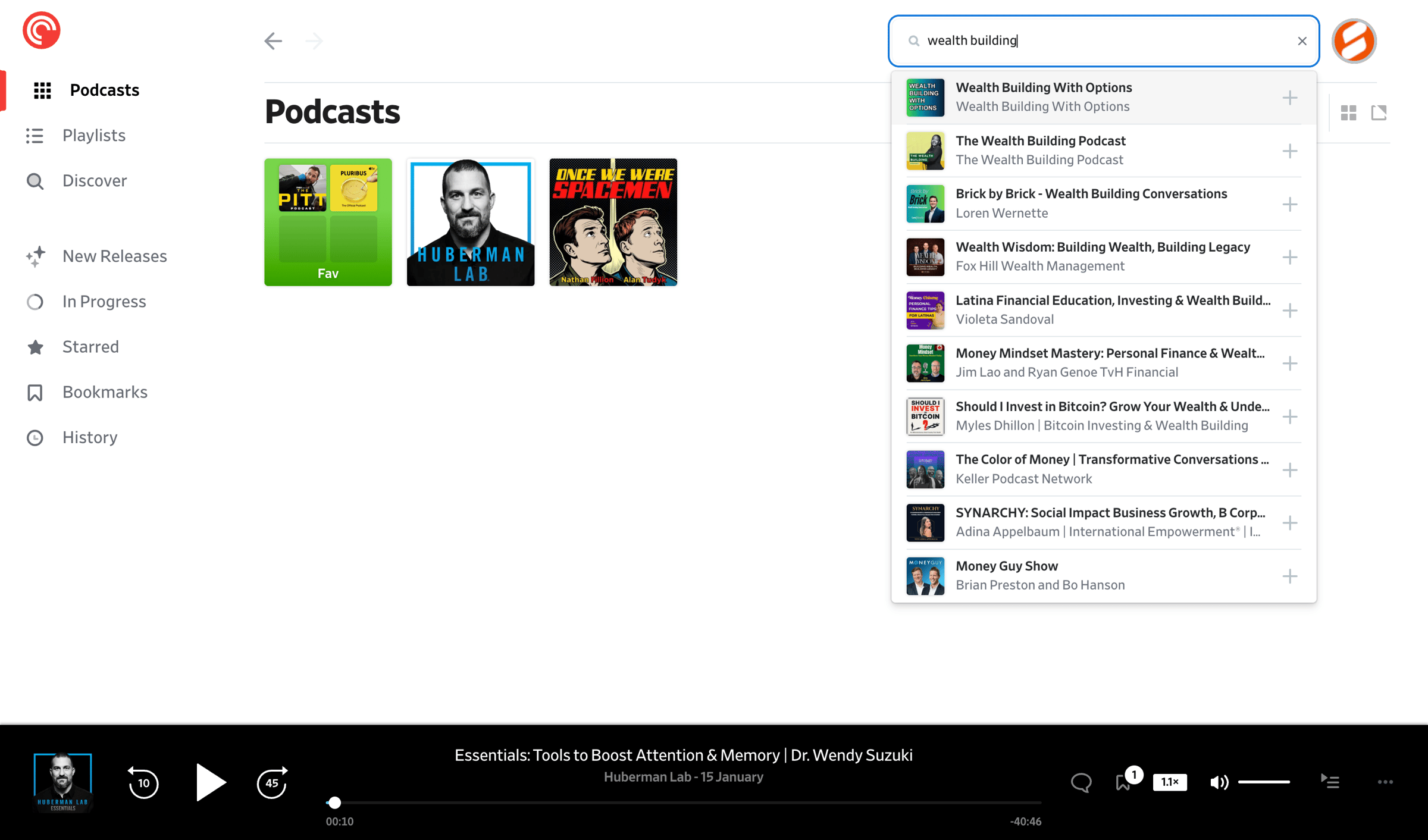 Pocket Casts - Podcasts - Pocket Casts screen