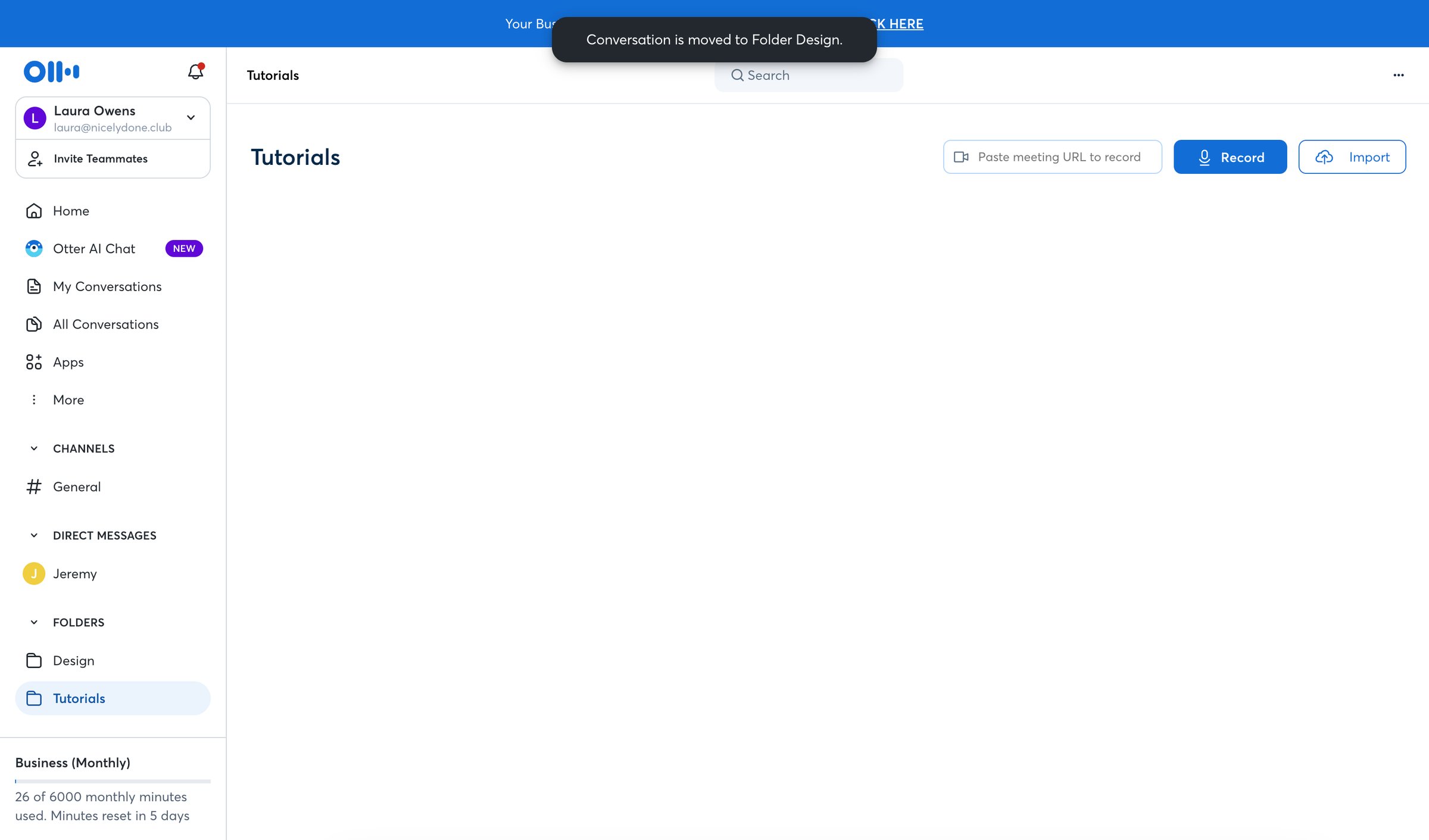 Otter - Tutorials - Otter.ai screen