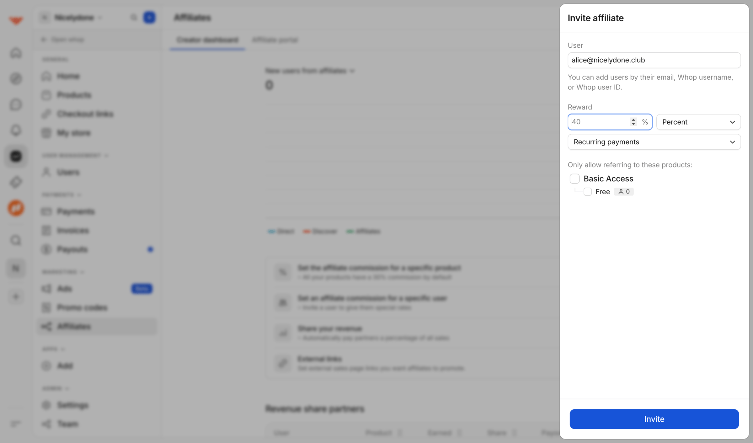 Whop - Affiliates | Nicelydone screen