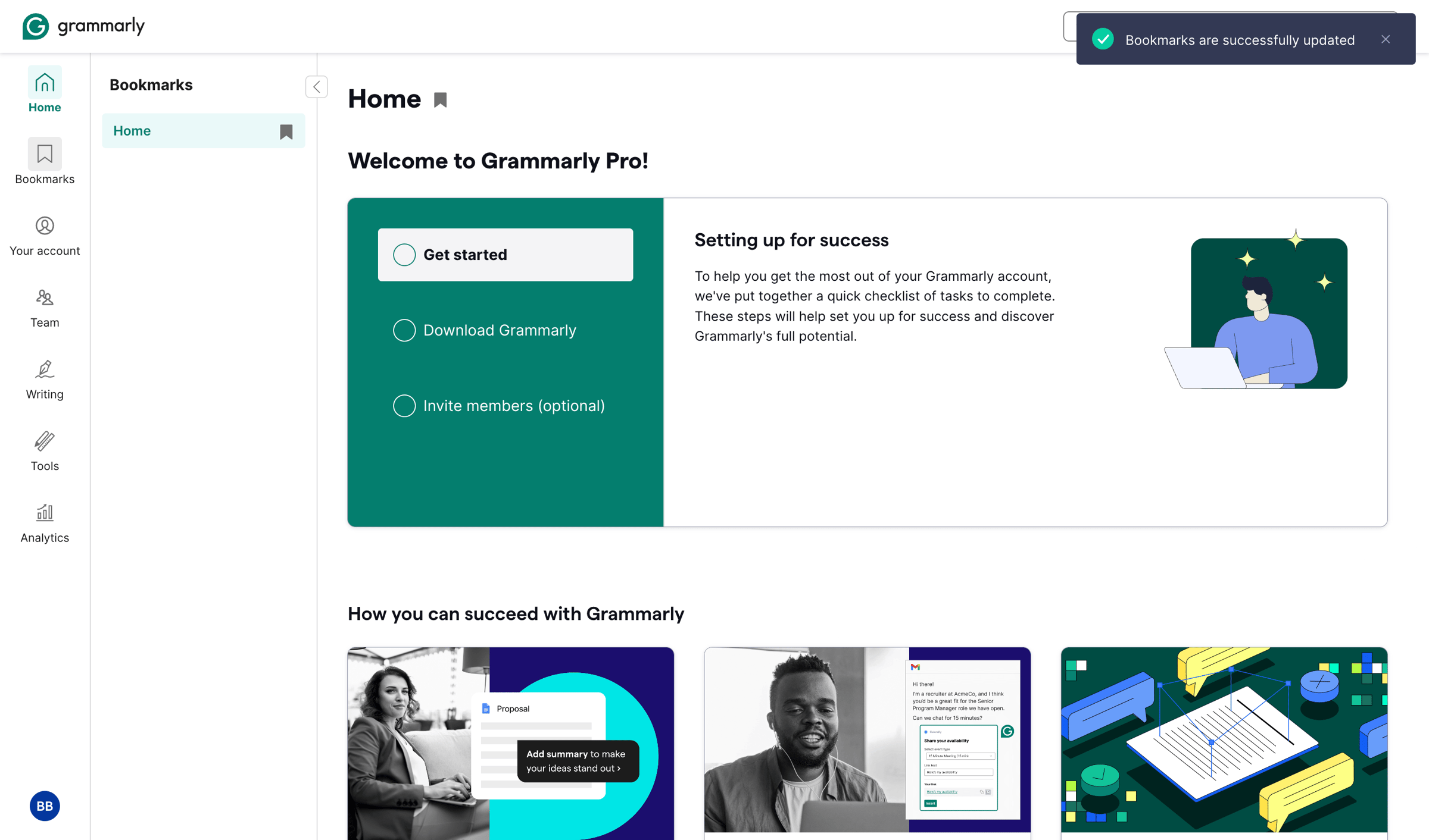 Grammarly - Account | Grammarly screen
