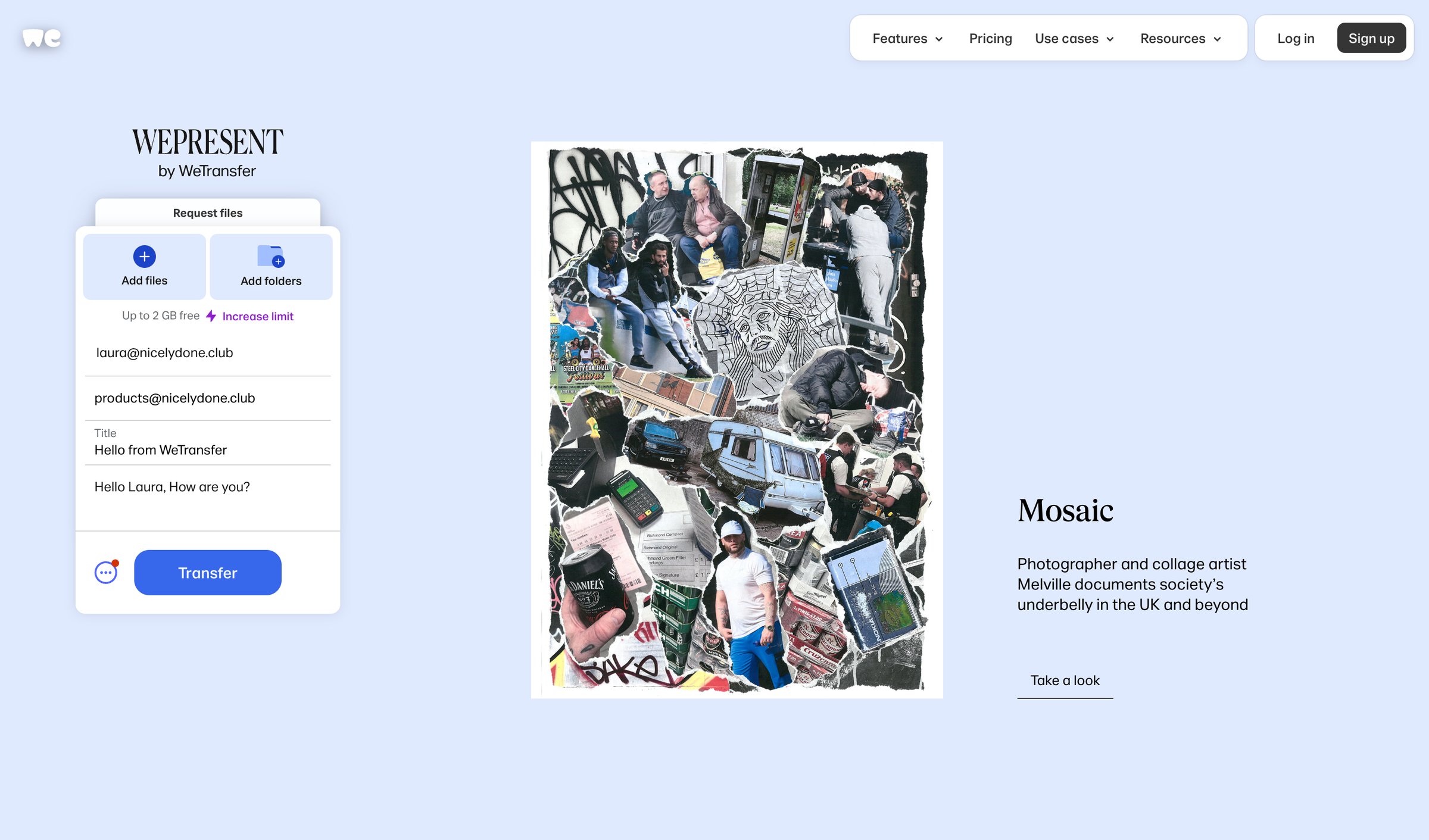 WeTransfer - WeTransfer | Send Large Files Fast screen