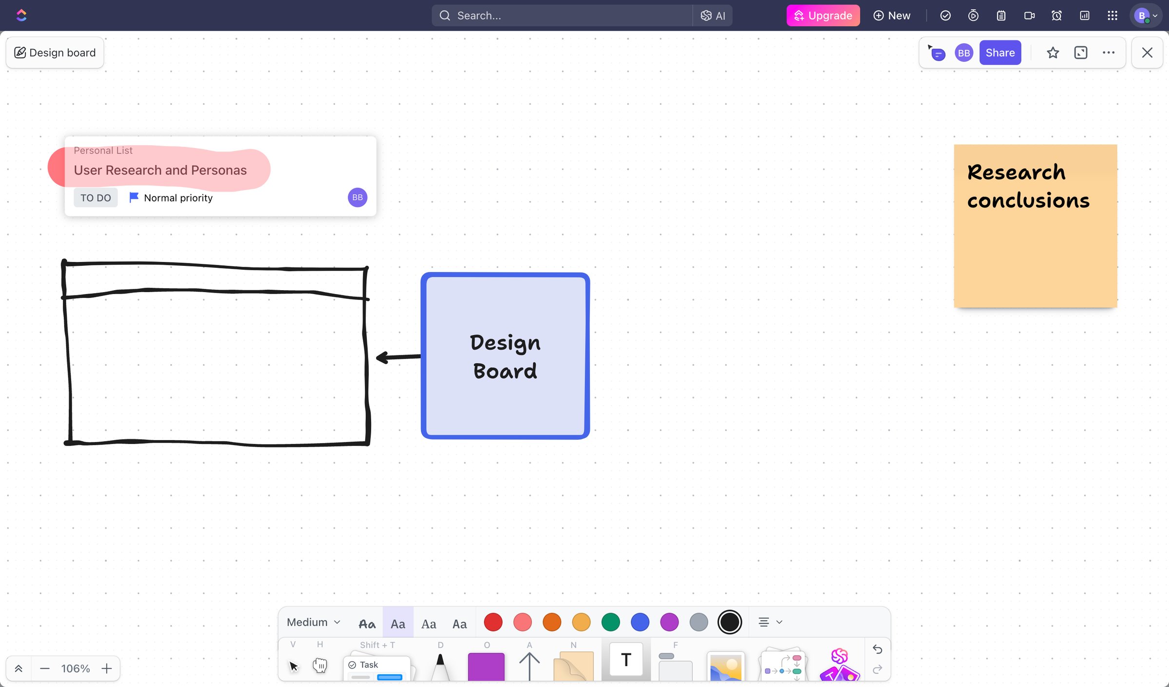 ClickUp - Whiteboards | Nicelydone Workspace 01 screen