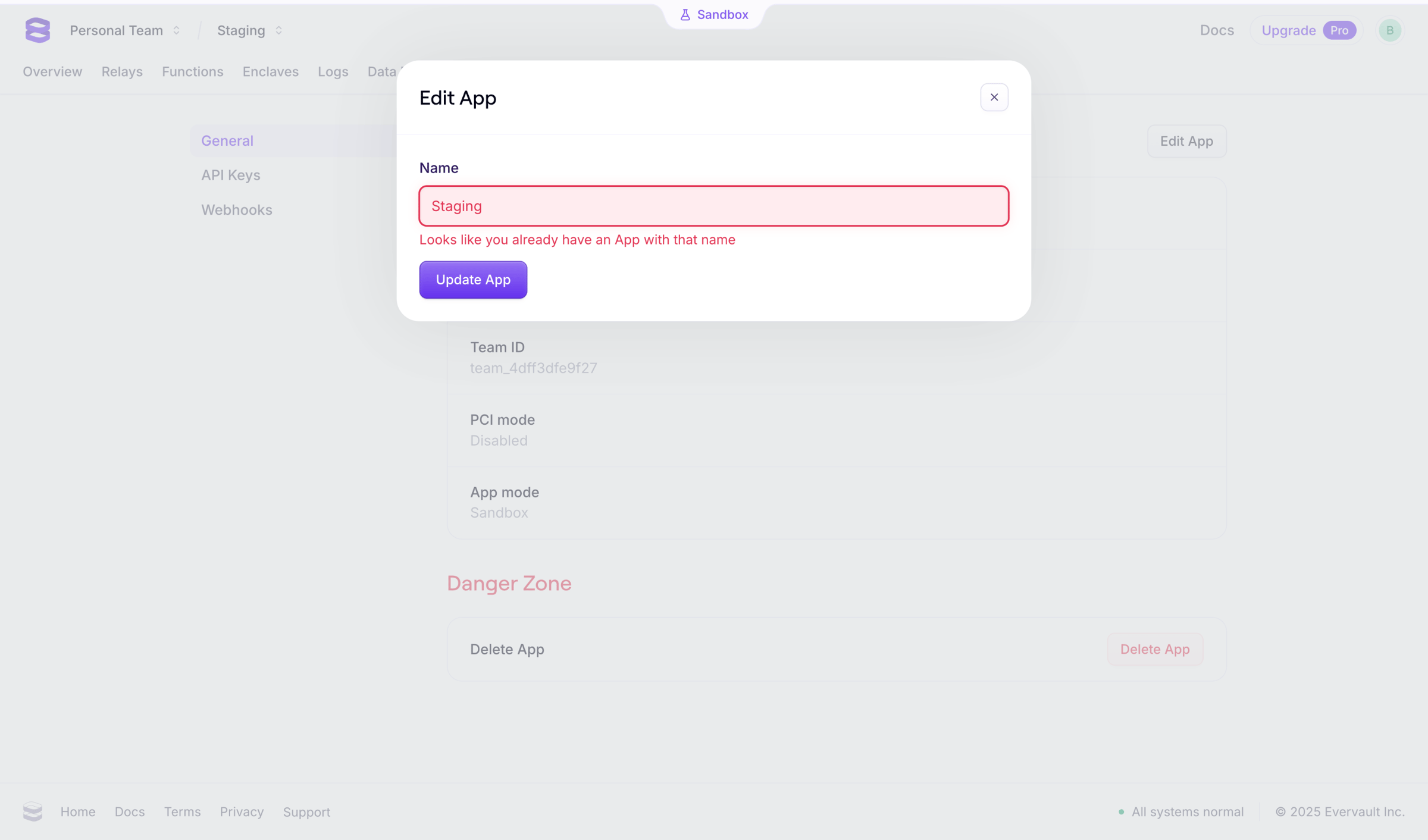 Evervault screen