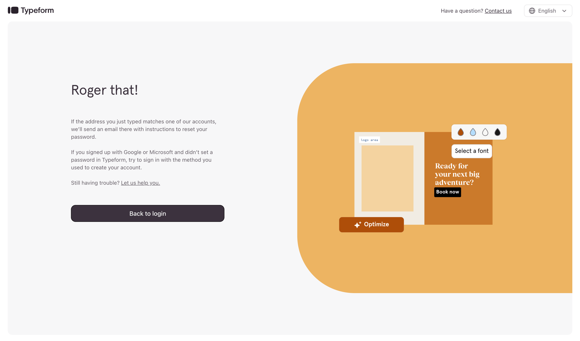 Typeform screen
