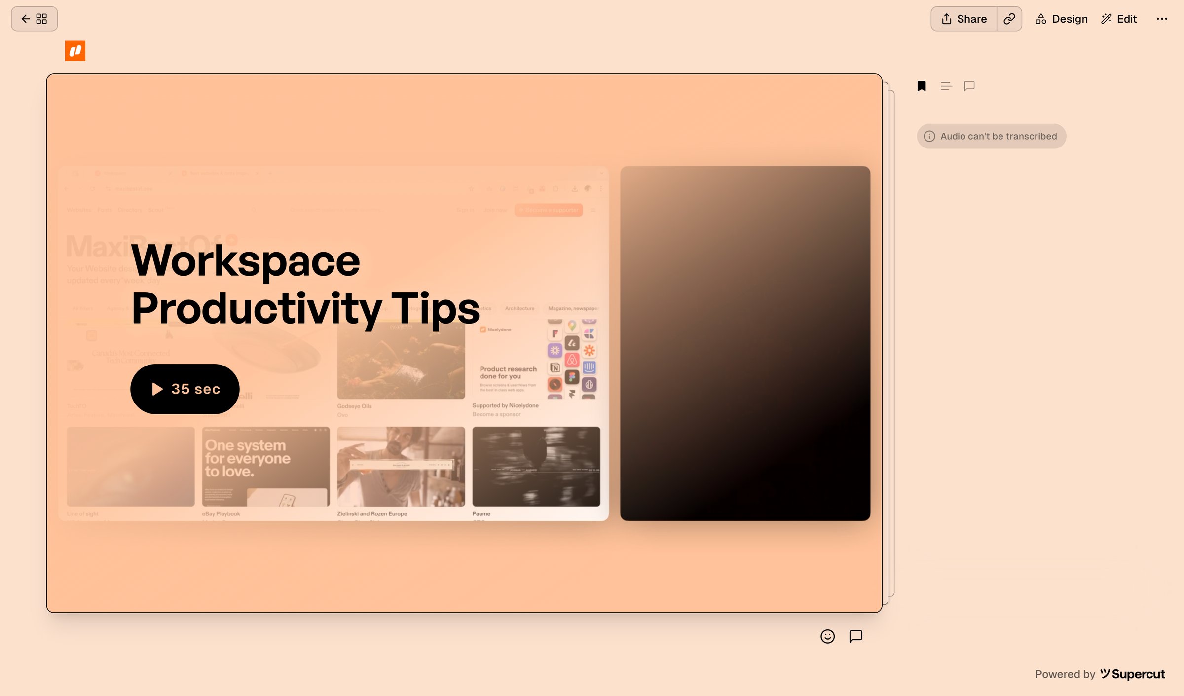 Supercut - Workspace Productivity Tips screen