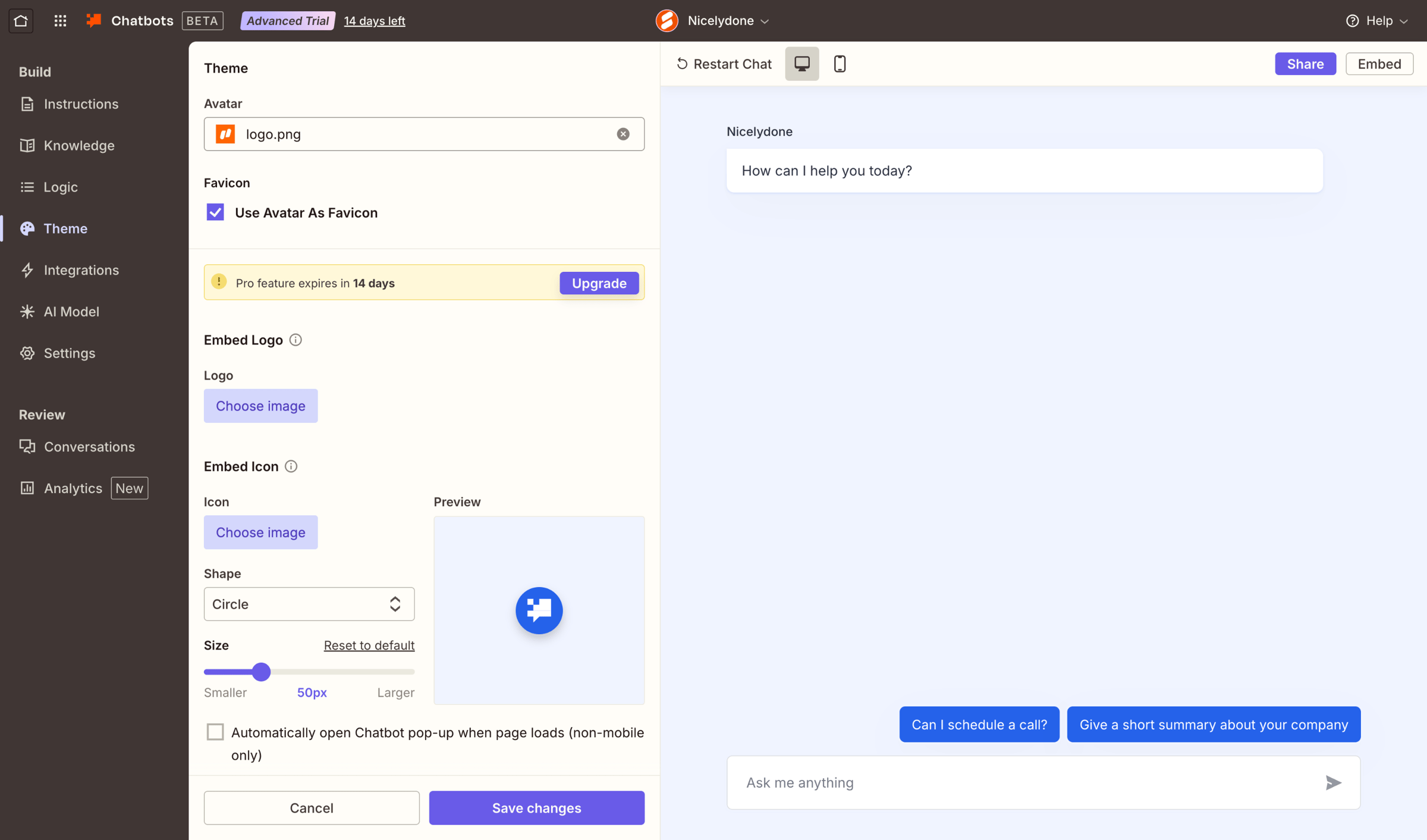 Zapier - Chatbots - Nicelydone screen
