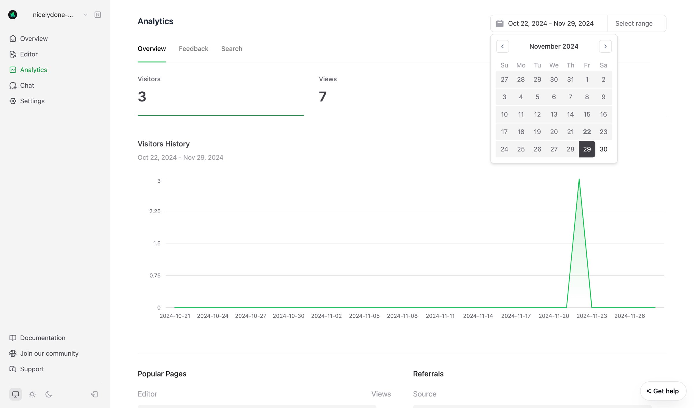 Mintlify - Analytics - Mintlify screen