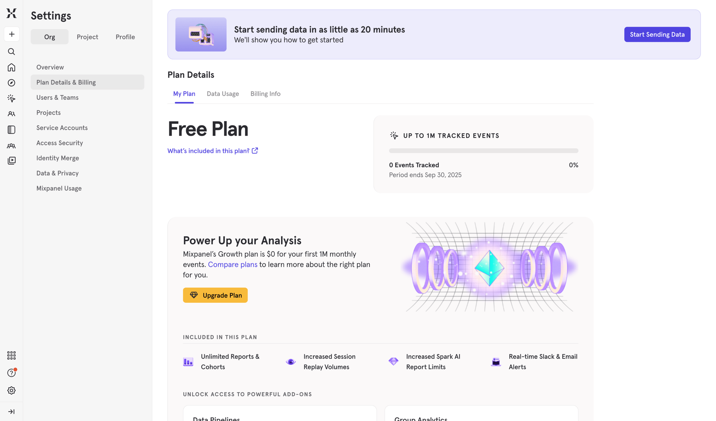 Mixpanel - Mixpanel - Product Analytics screen