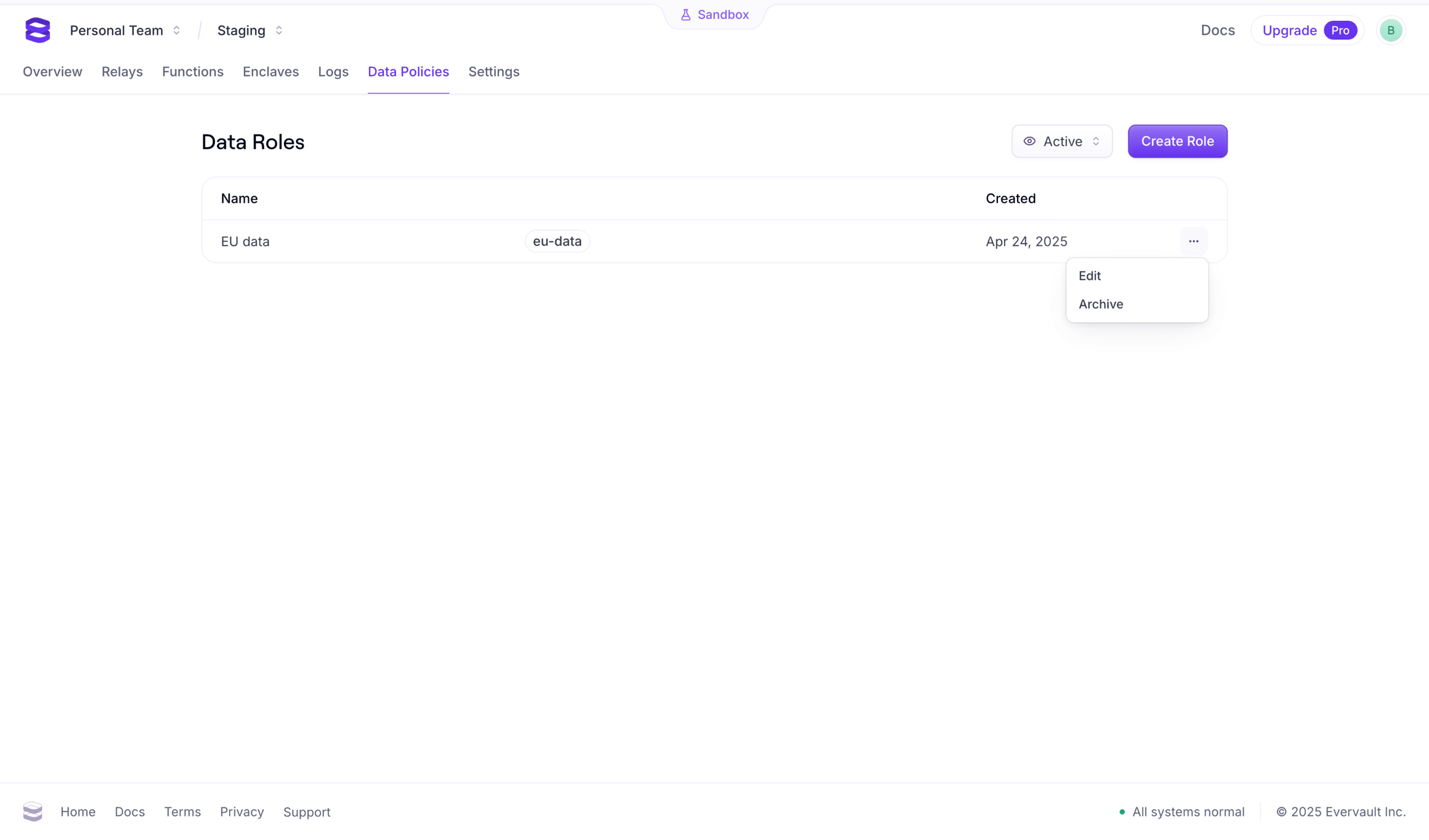 Evervault screen