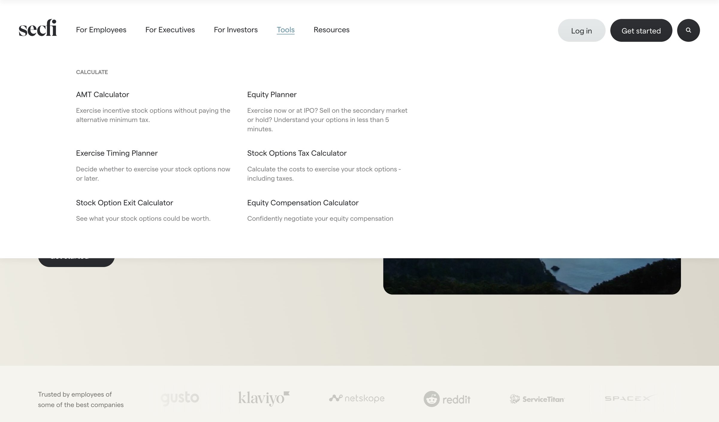 Secfi - The leading financial advisor for tech people — Secfi screen