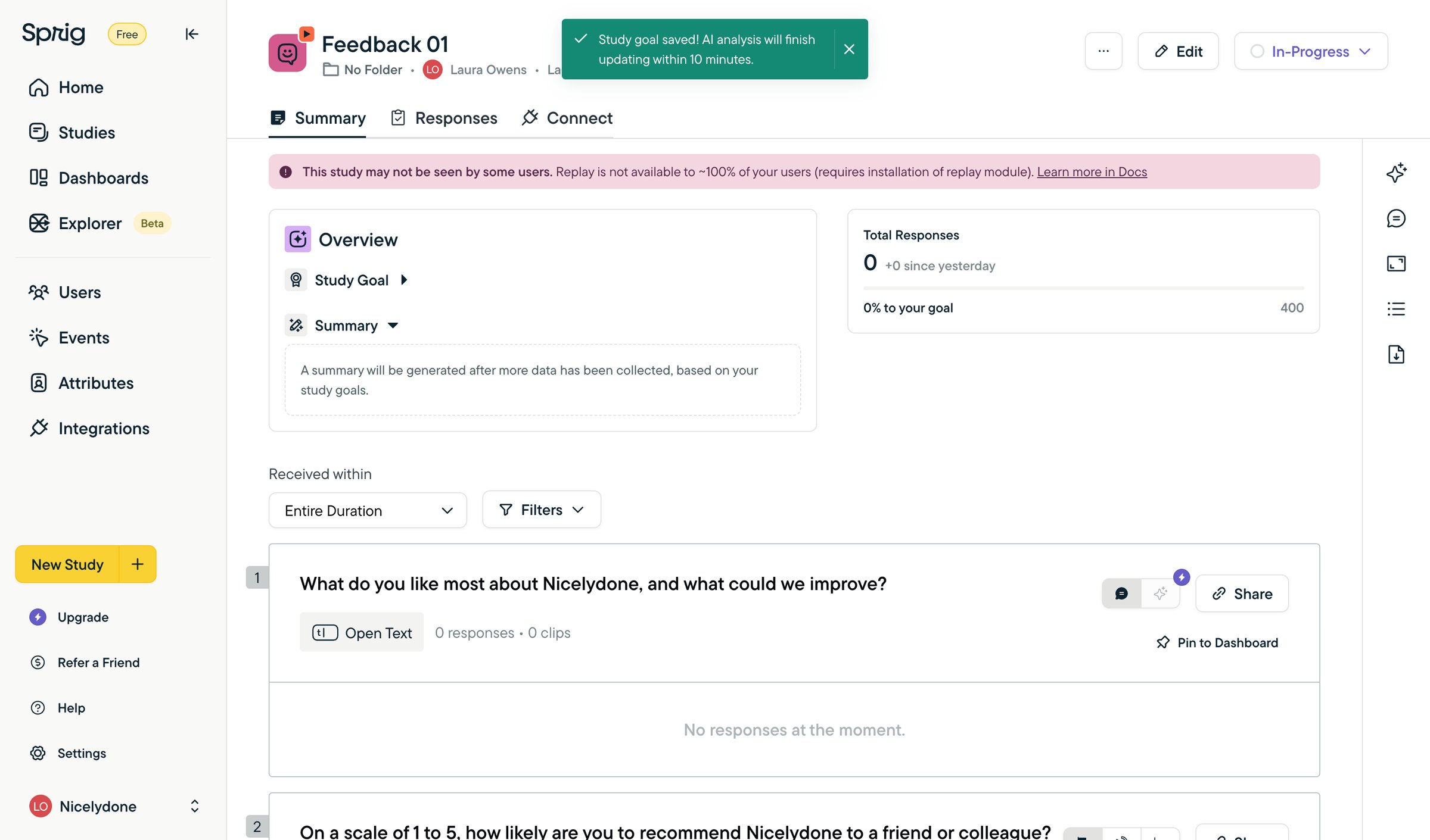 Sprig - Feedback 01 screen