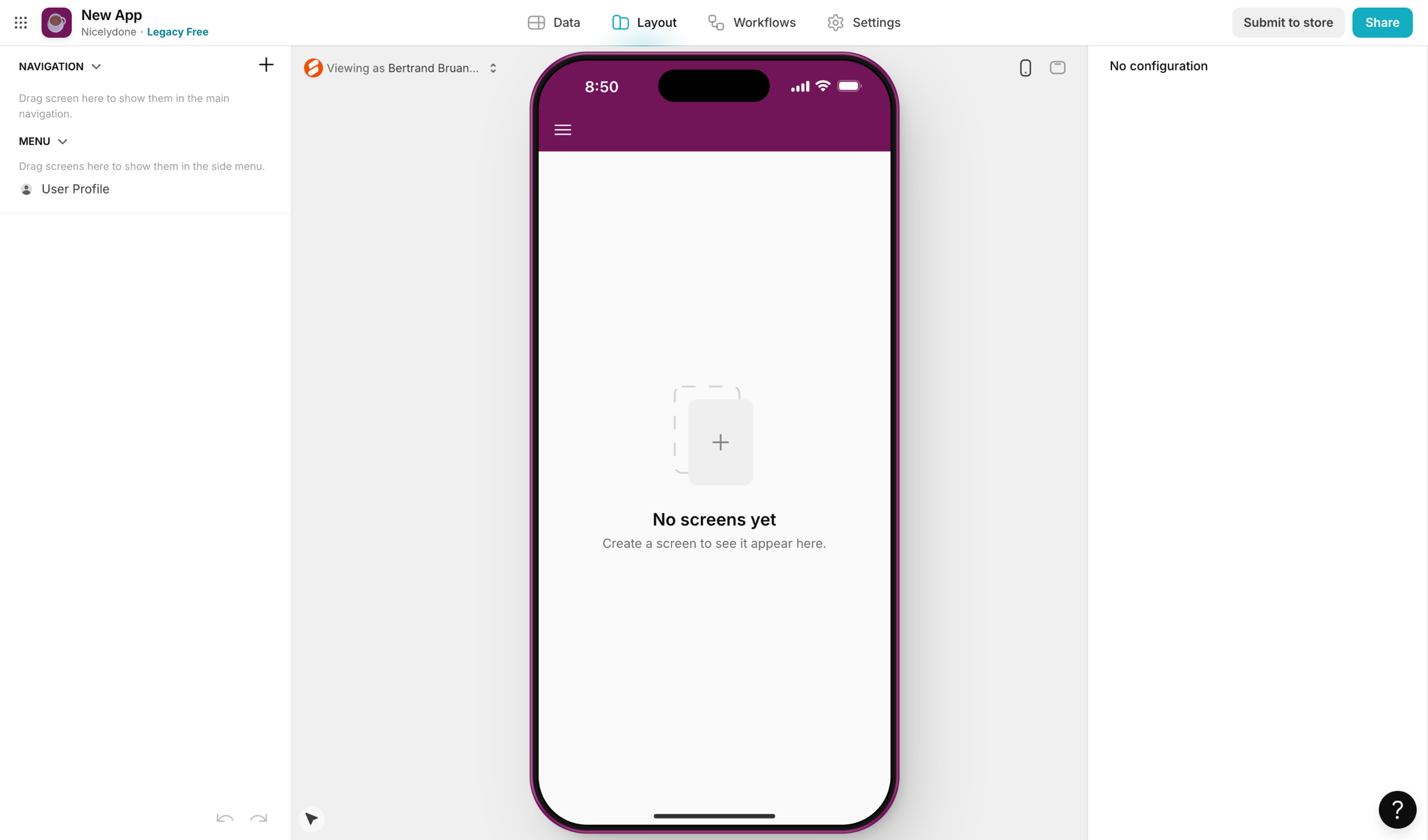 Glide - New App · Glide screen