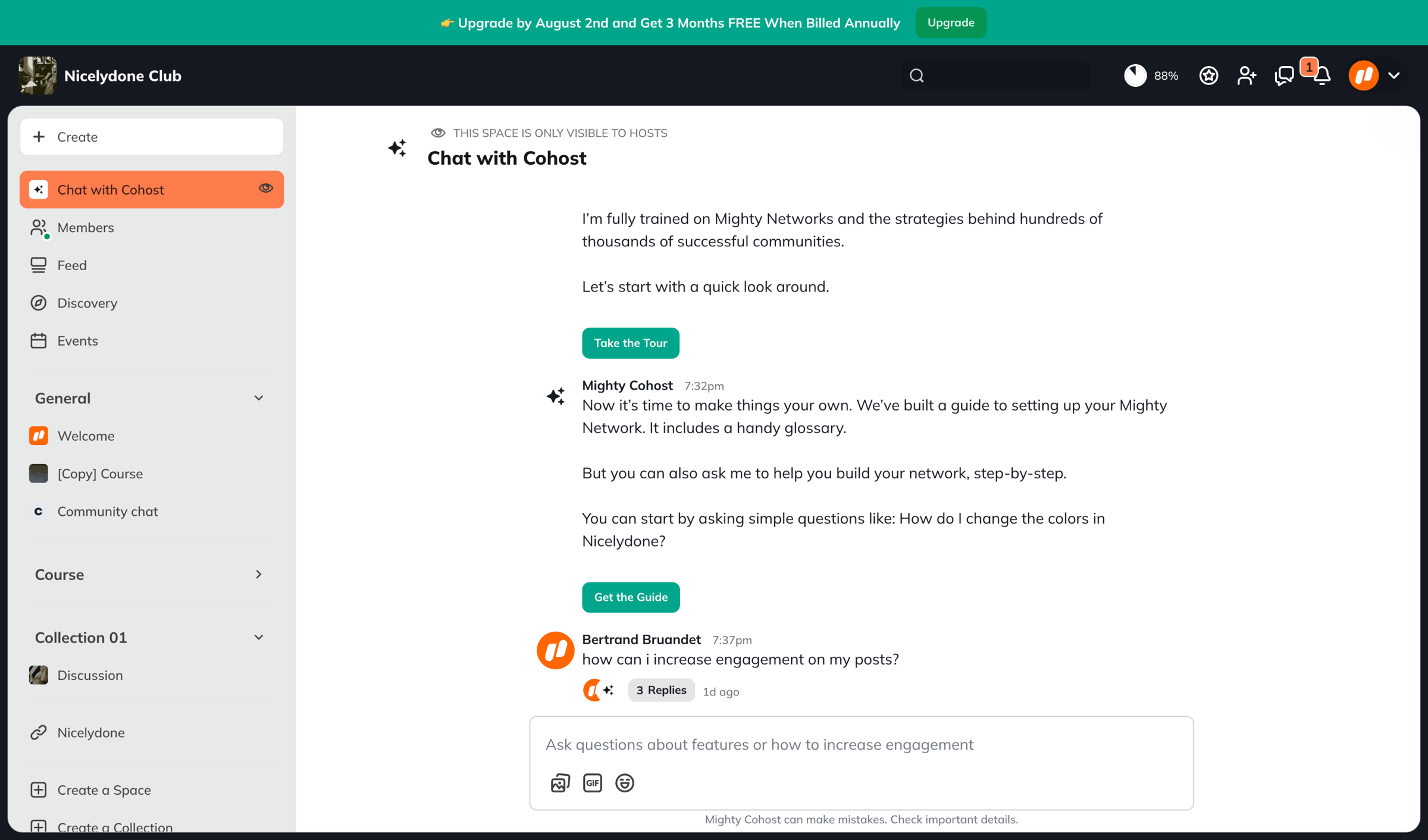 Mighty - Chat with Cohost screen