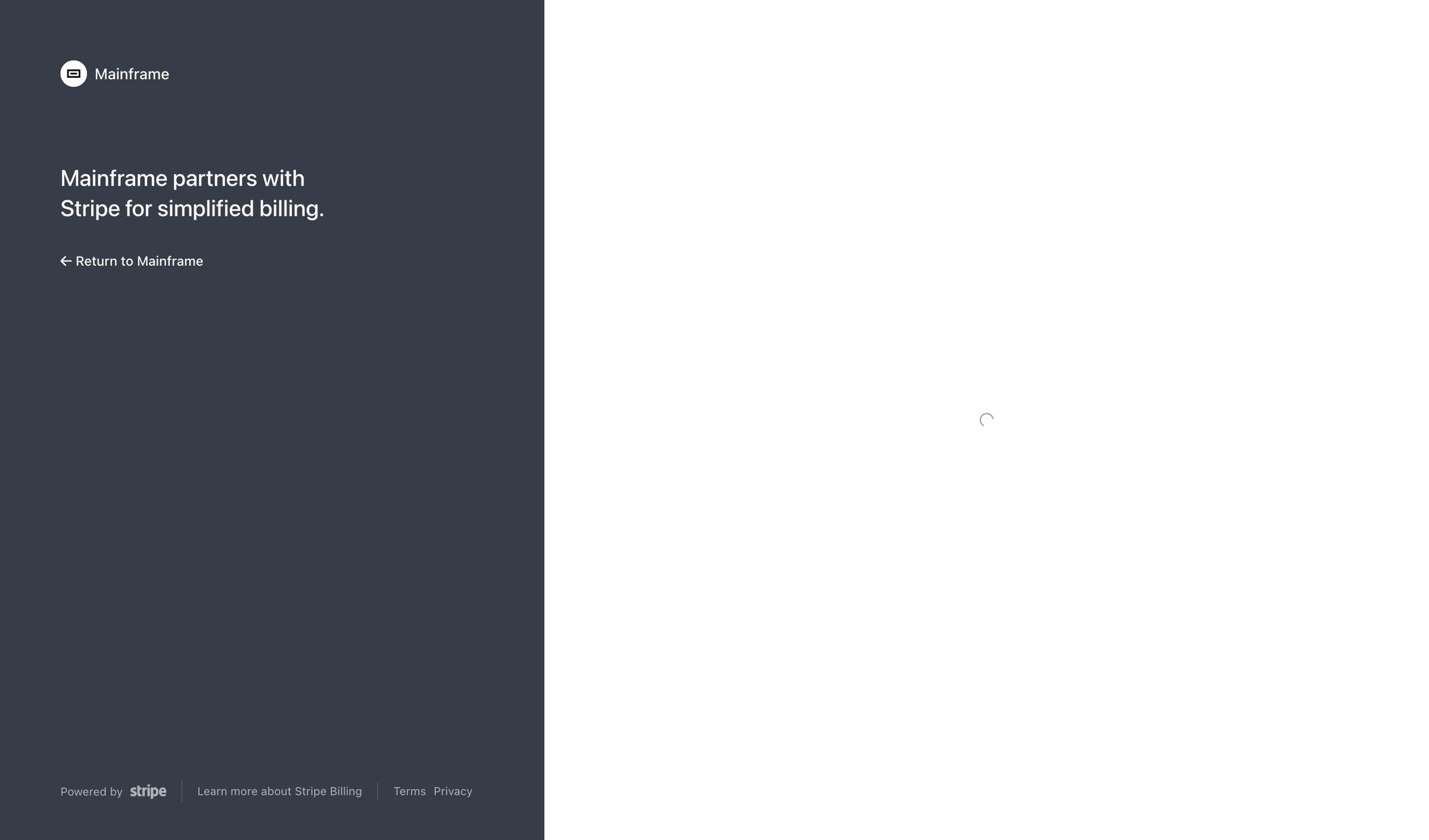 Cobot - Mainframe Billing screen