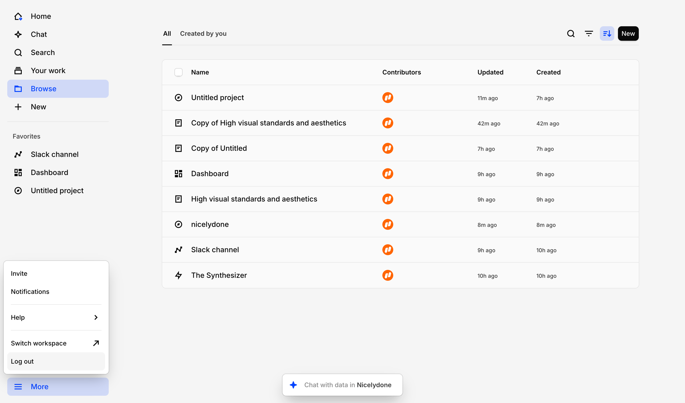 Dovetail - Browse – Dovetail screen