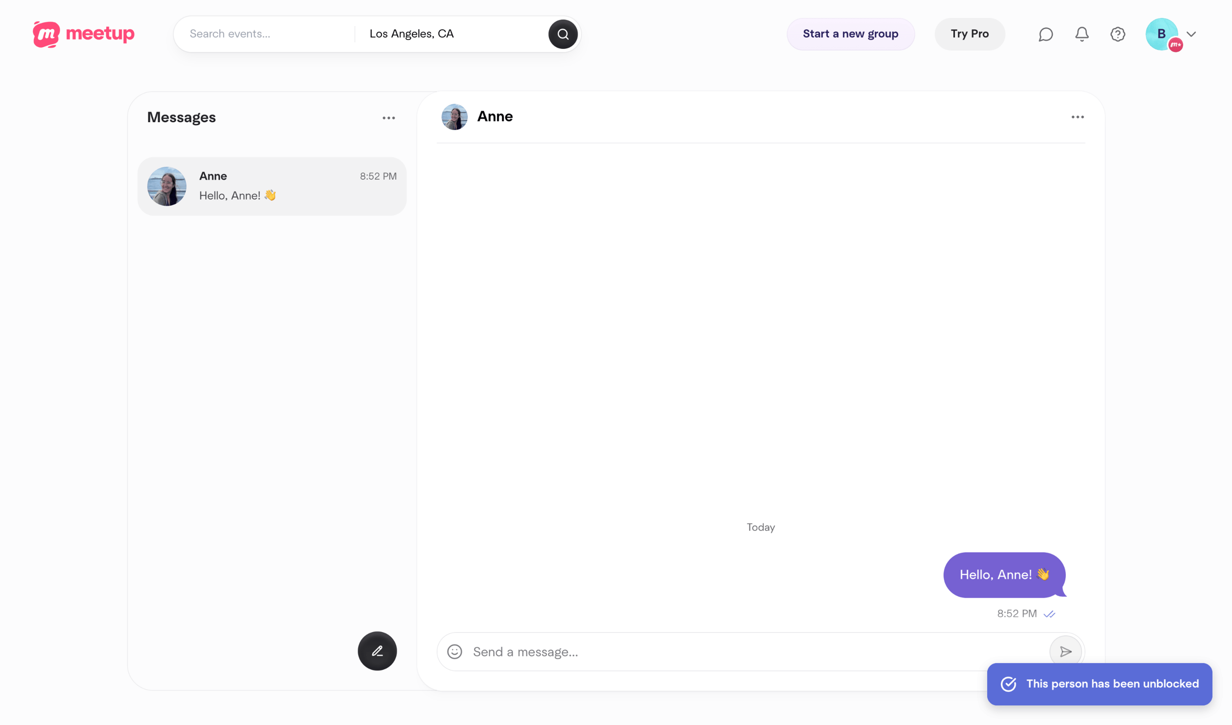 Direct messages | Meetup from Meetup