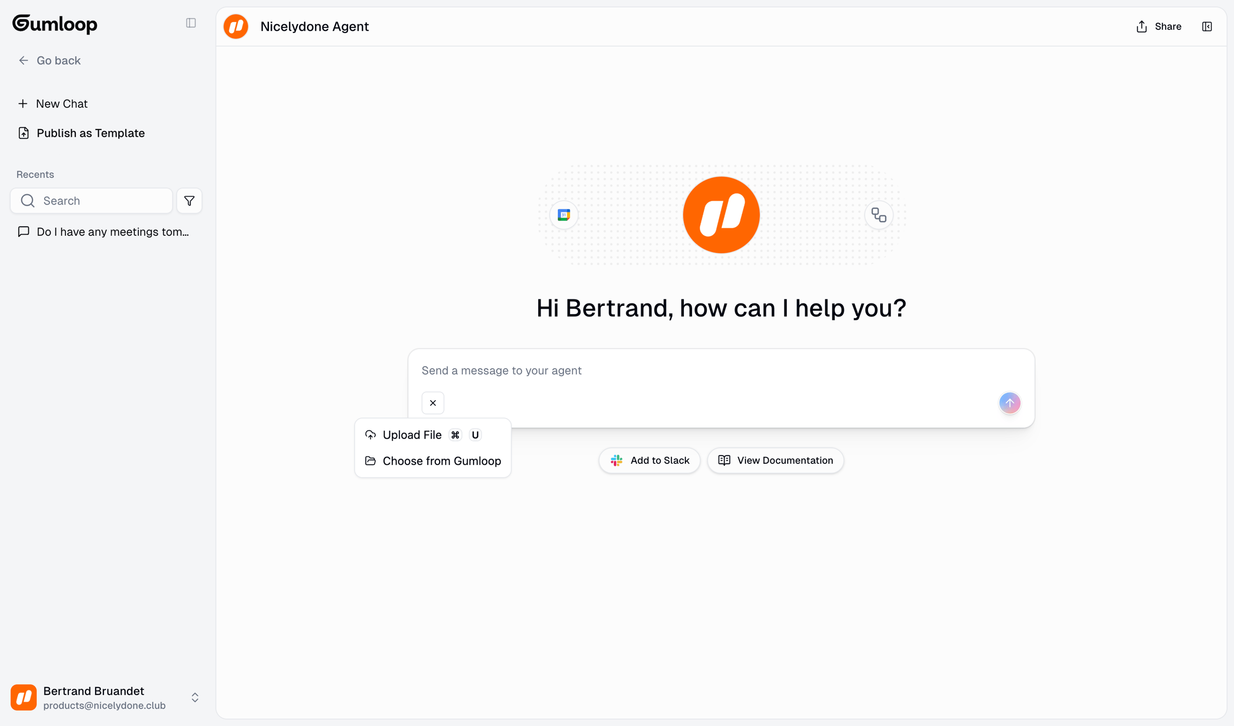 Gumloop - Gumloop | Agent screen
