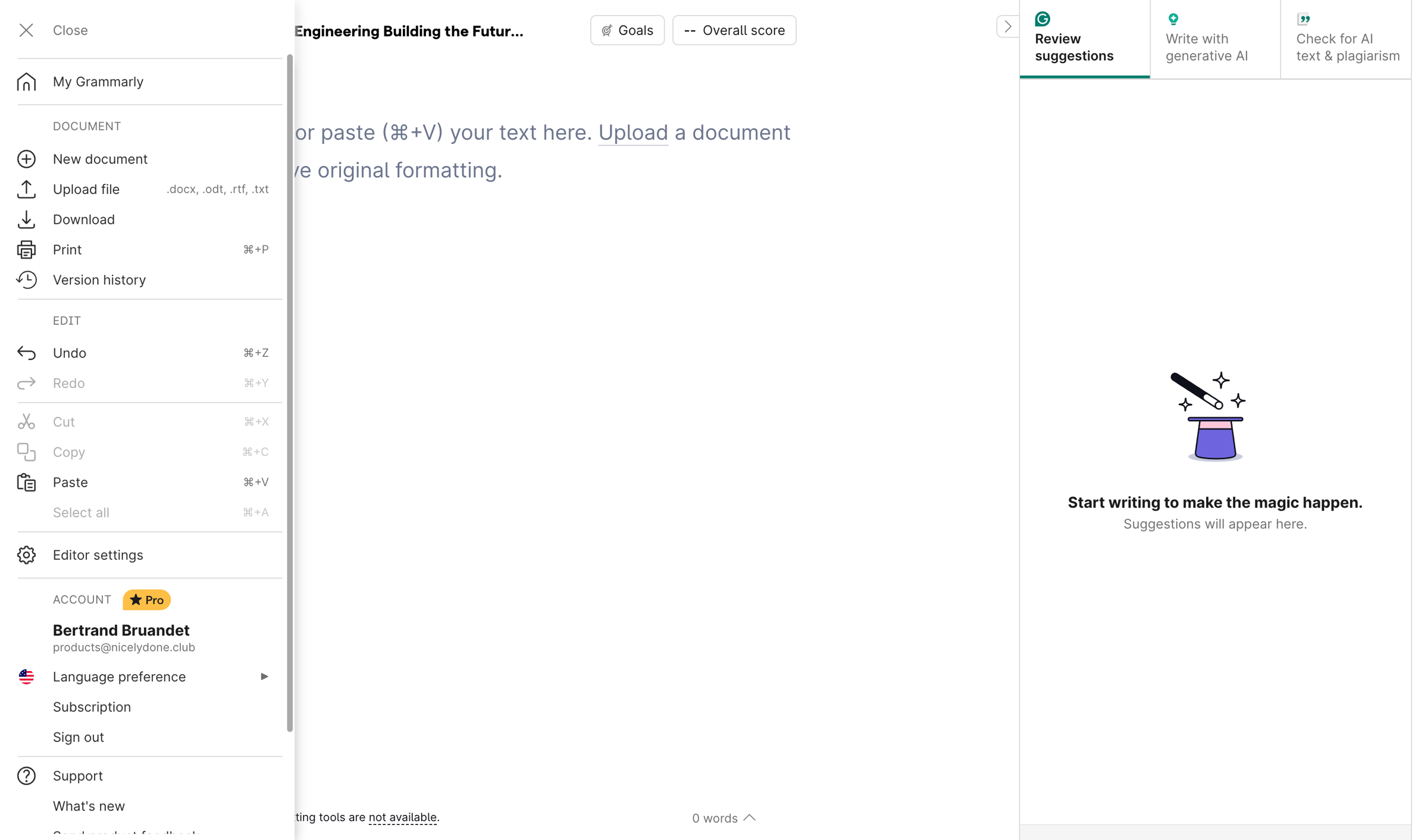 Grammarly - Design Engineering Building the Future.edited - Grammarly screen