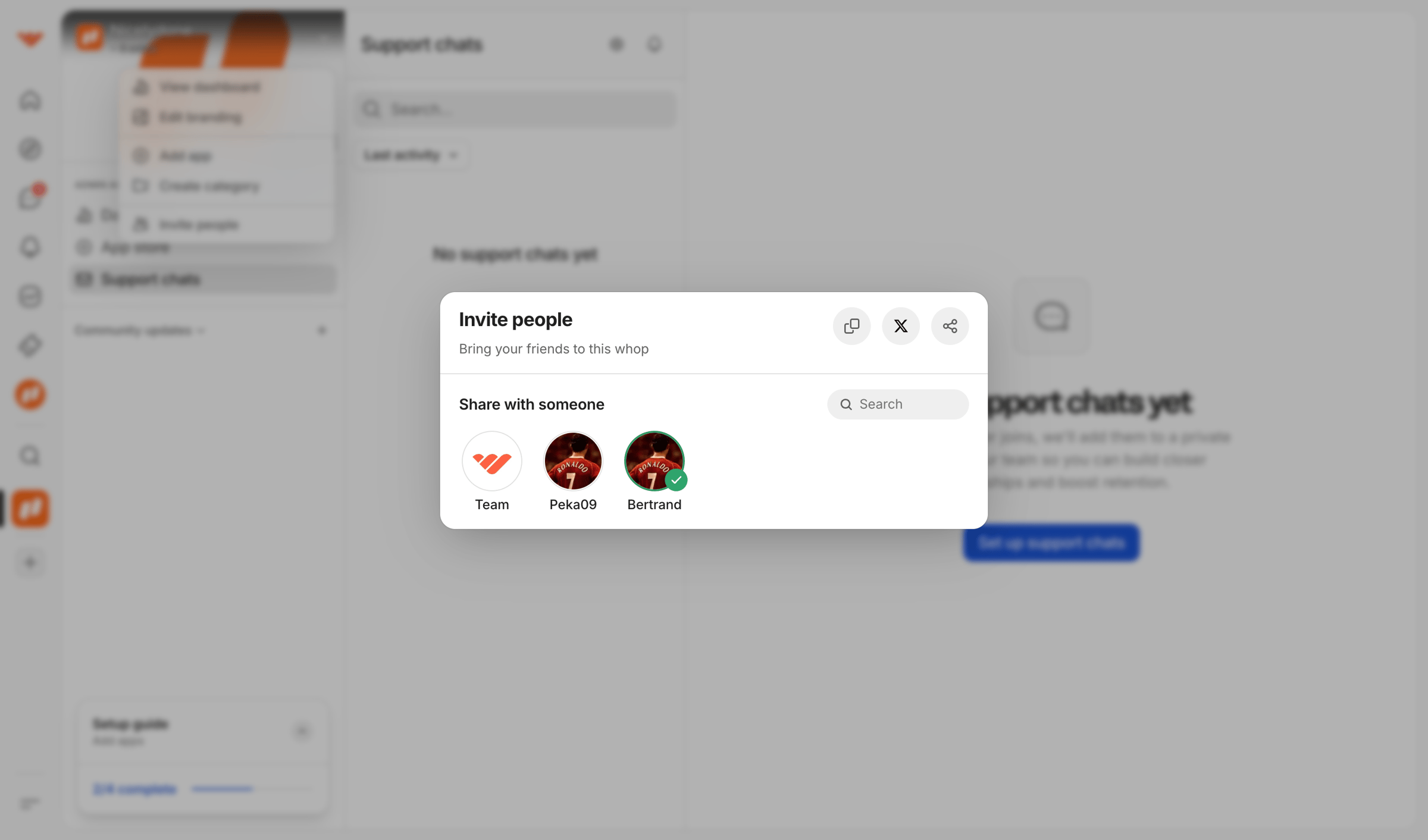 Whop - Support | Basic Access screen