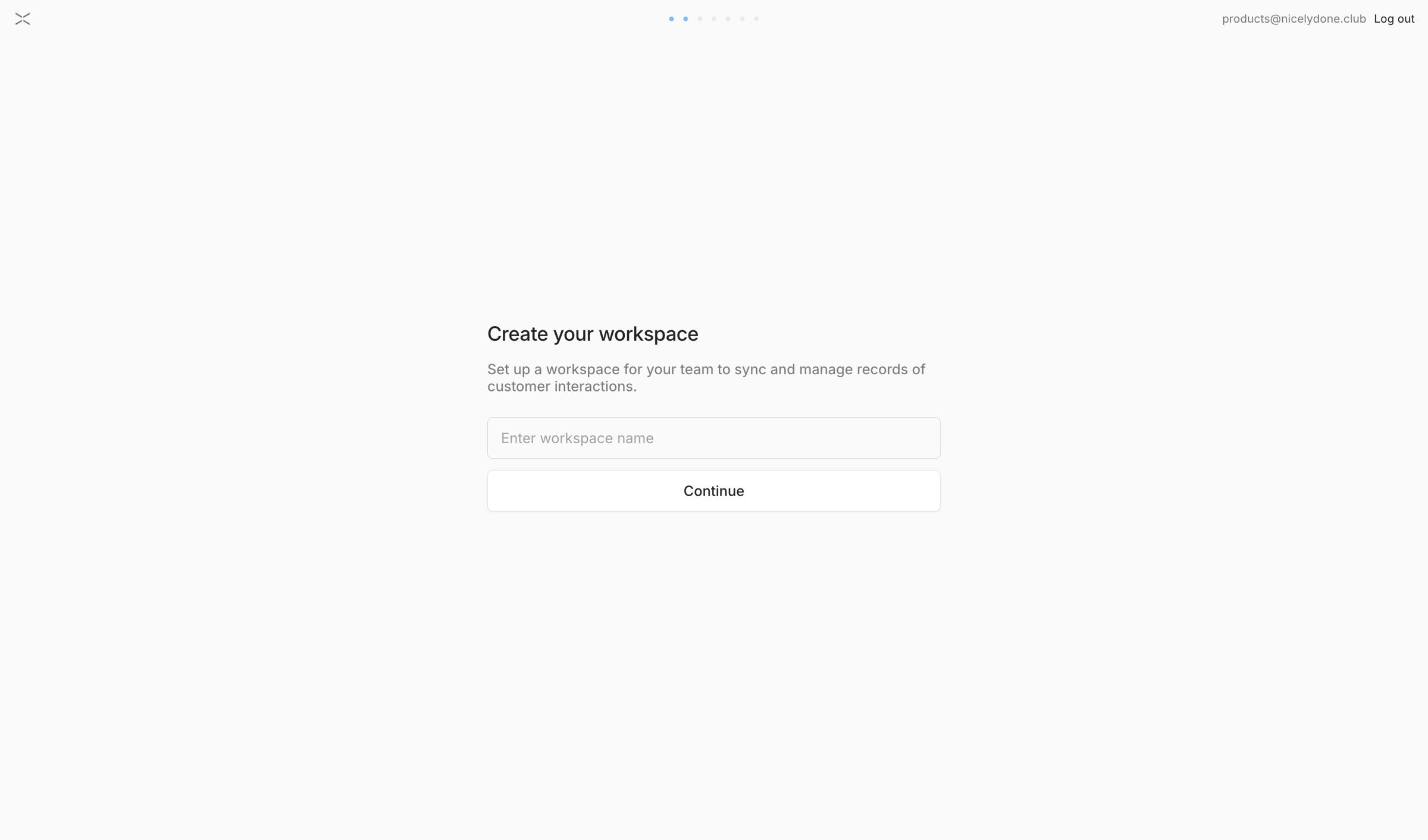 Lightfield - Lightfield - Create Workspace screen
