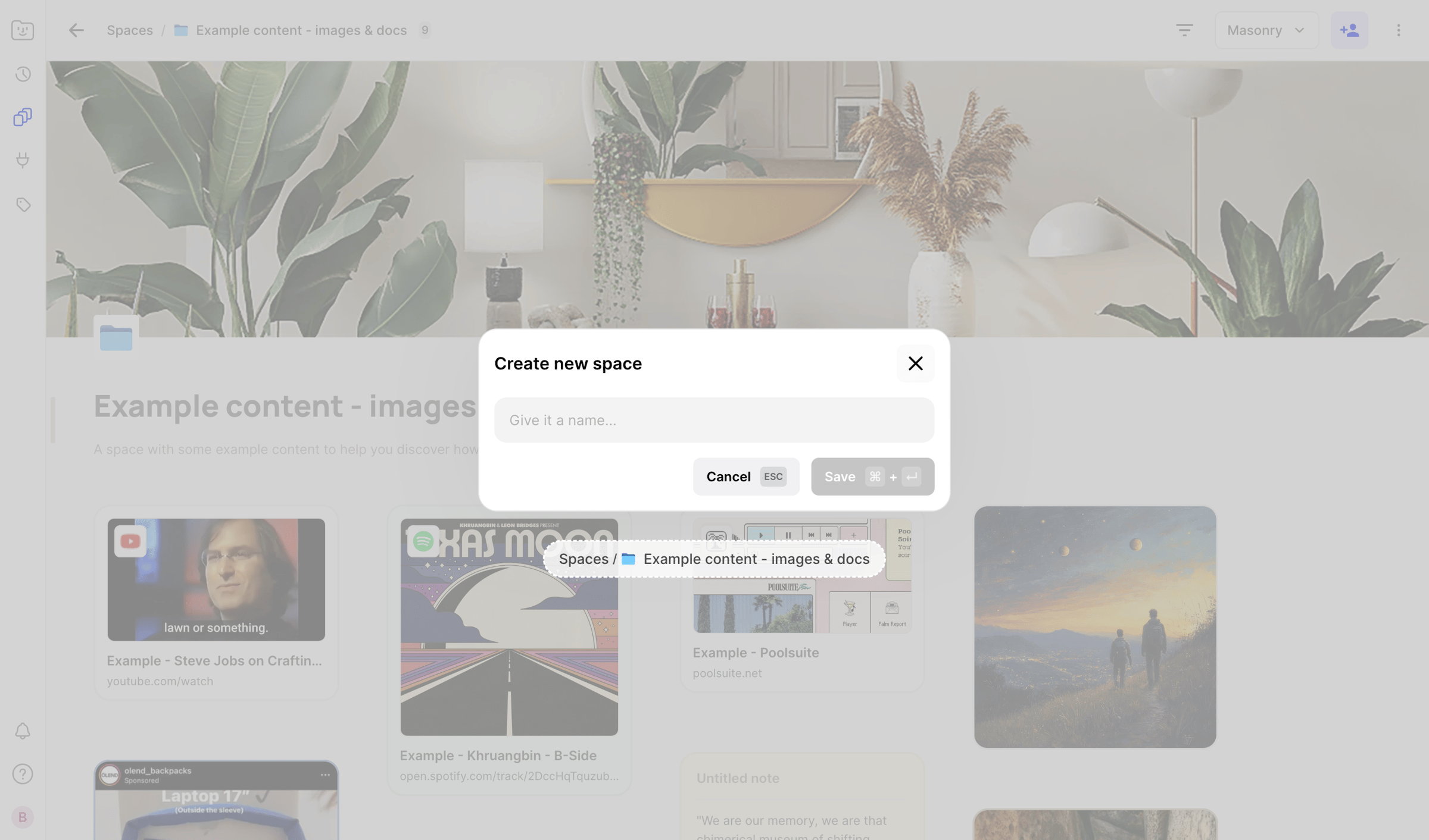 Fabric - Fabric | Example content - images & docs screen
