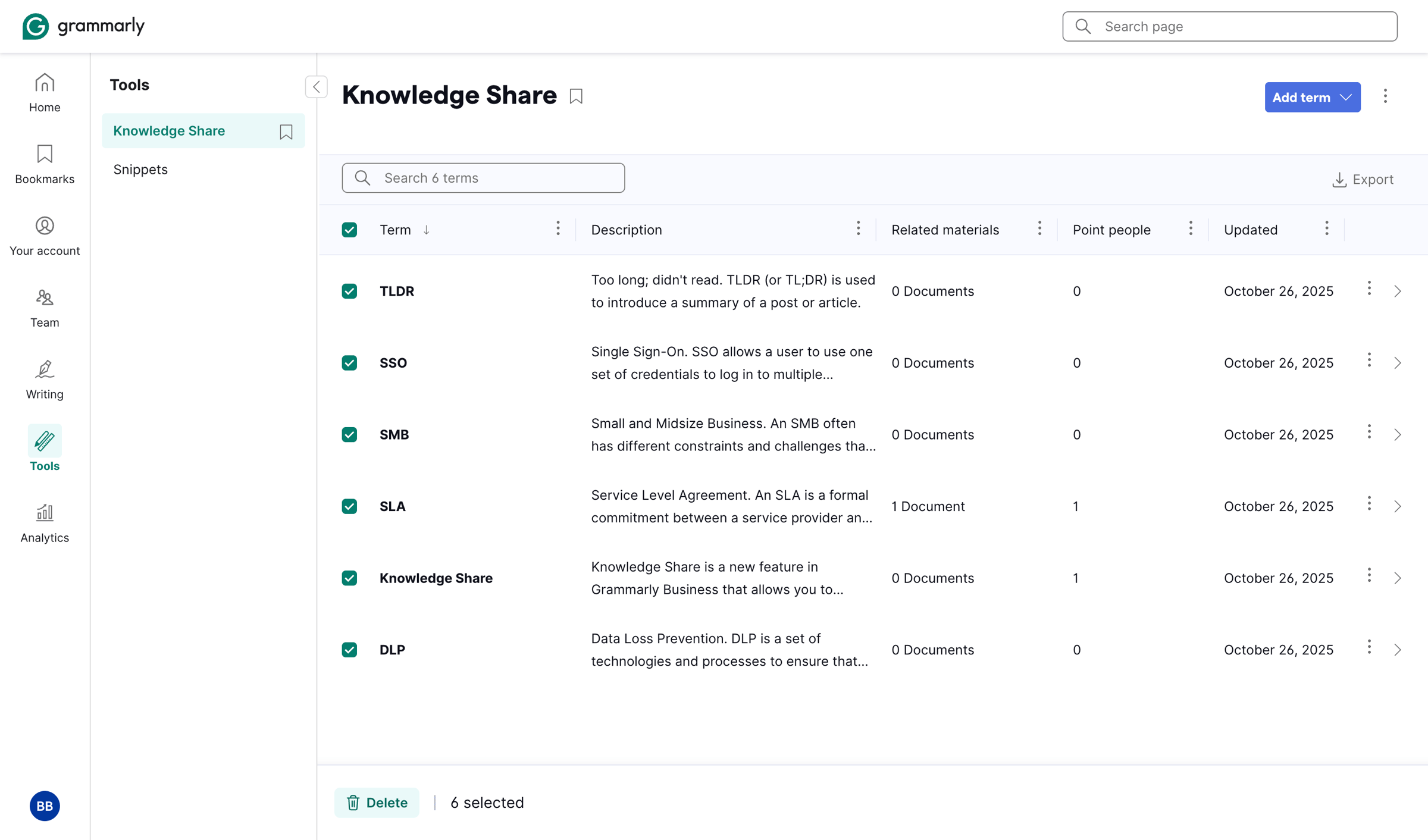 Grammarly - Account | Grammarly screen