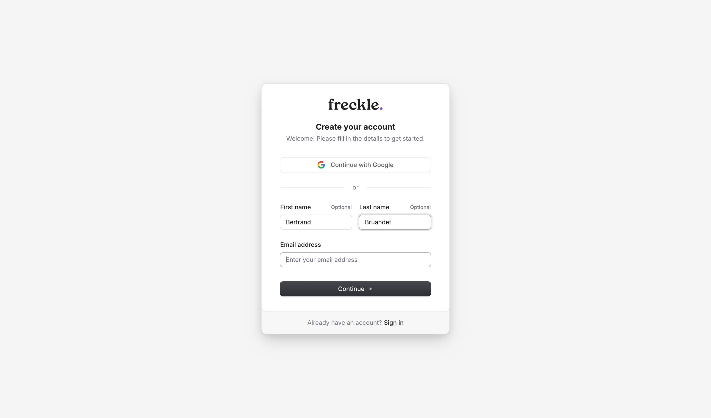 Freckle screen