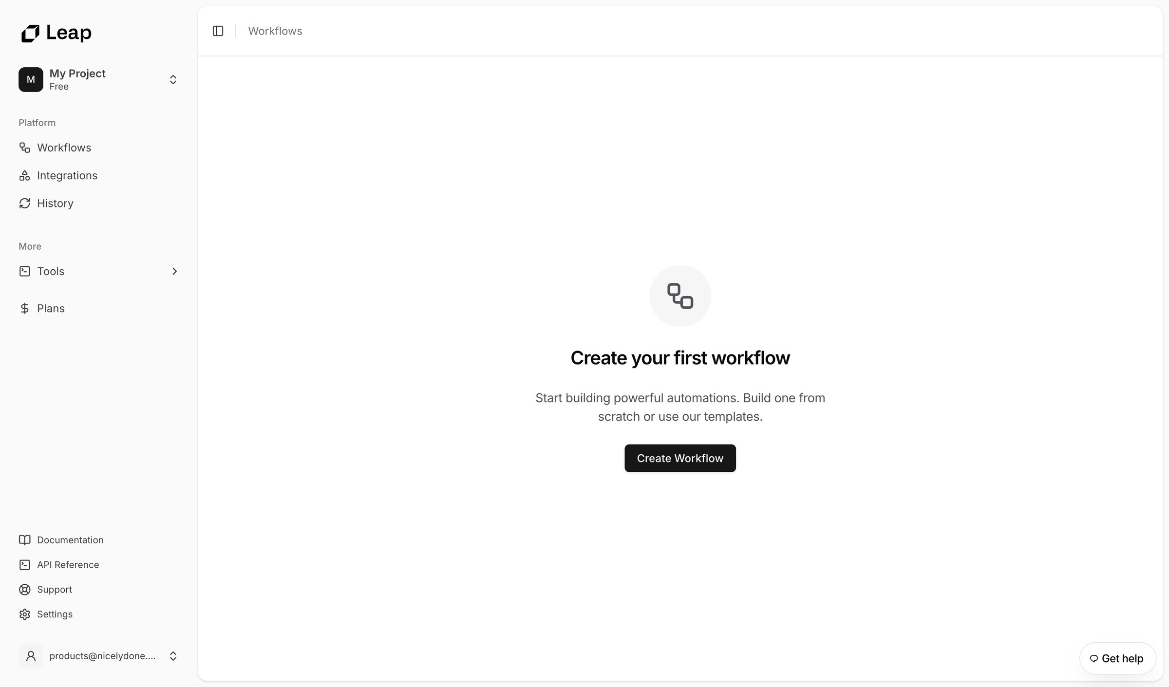 Leap - Leap AI | Automate any workflow with AI screen