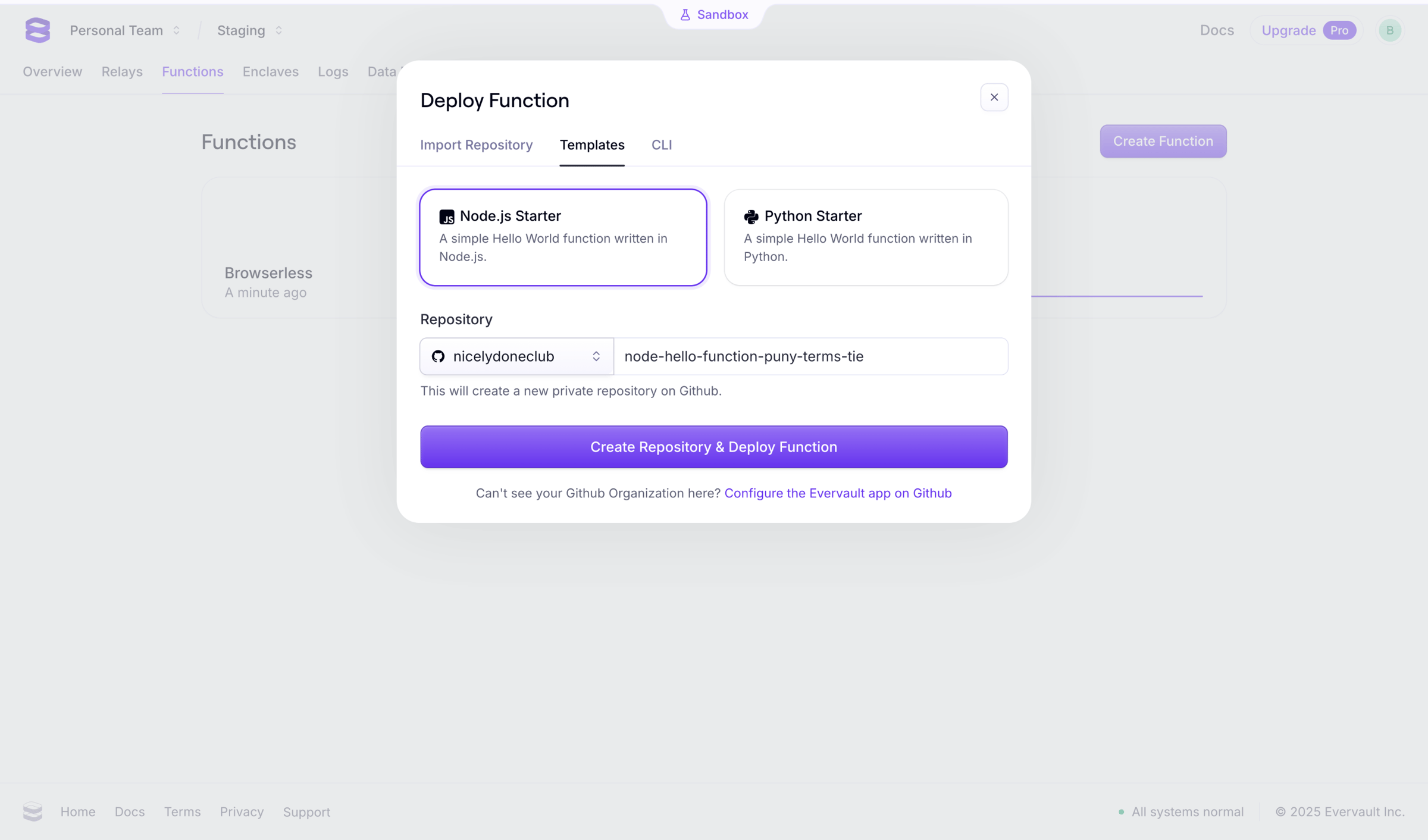 Evervault screen