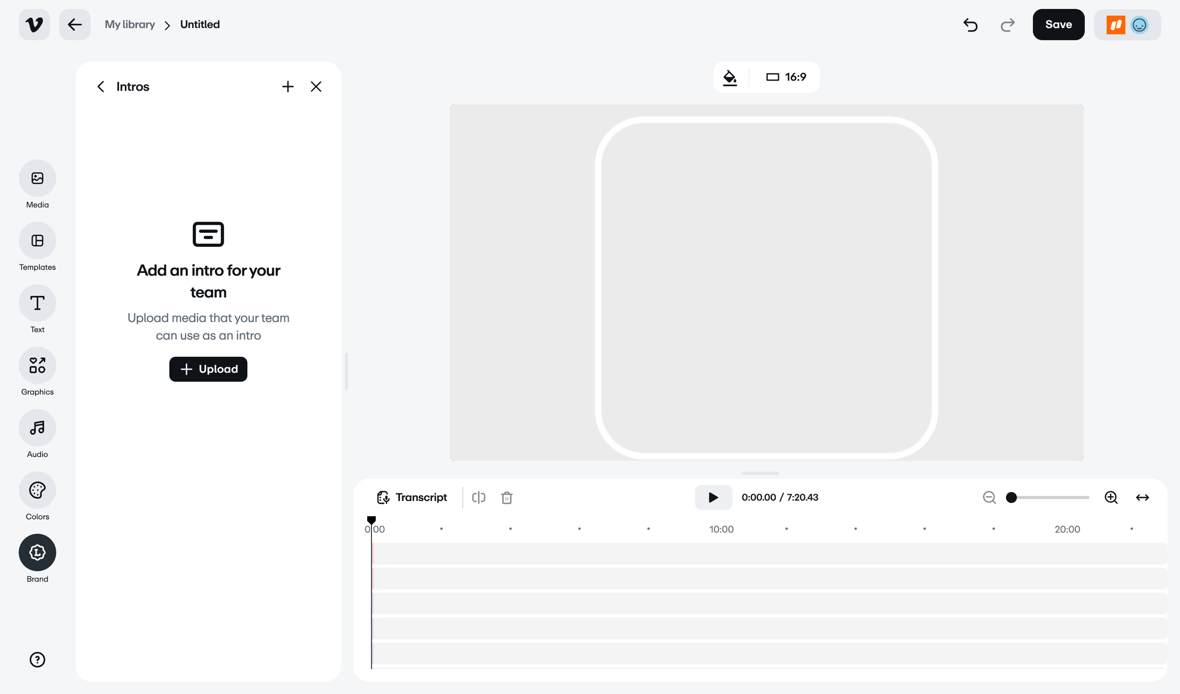 Vimeo screen
