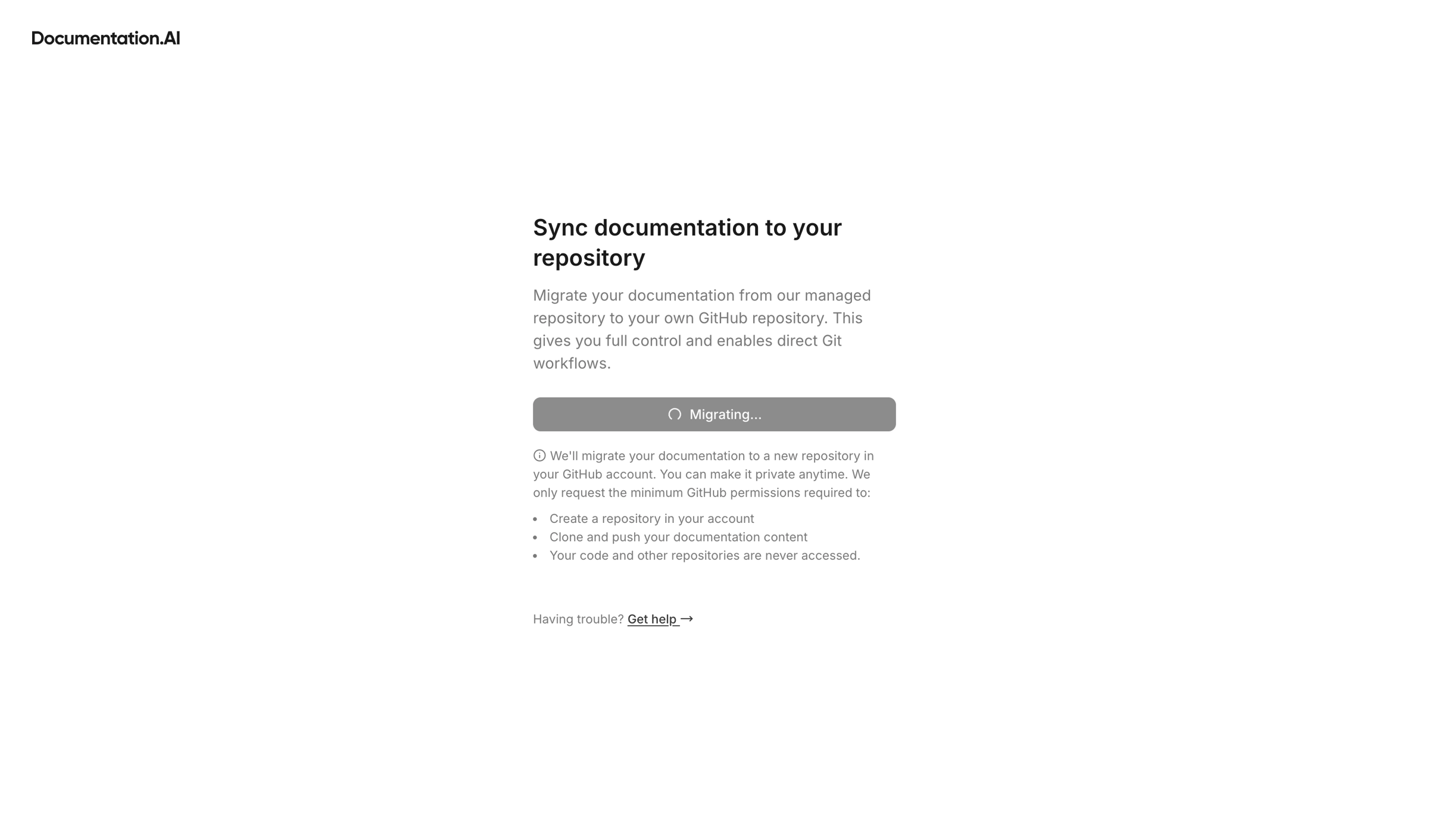 Documentation.AI - Dashboard - Documentation.AI screen