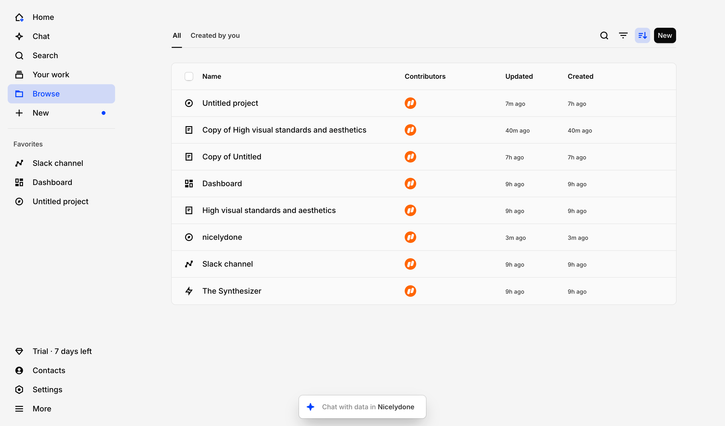 Dovetail - Browse – Dovetail screen