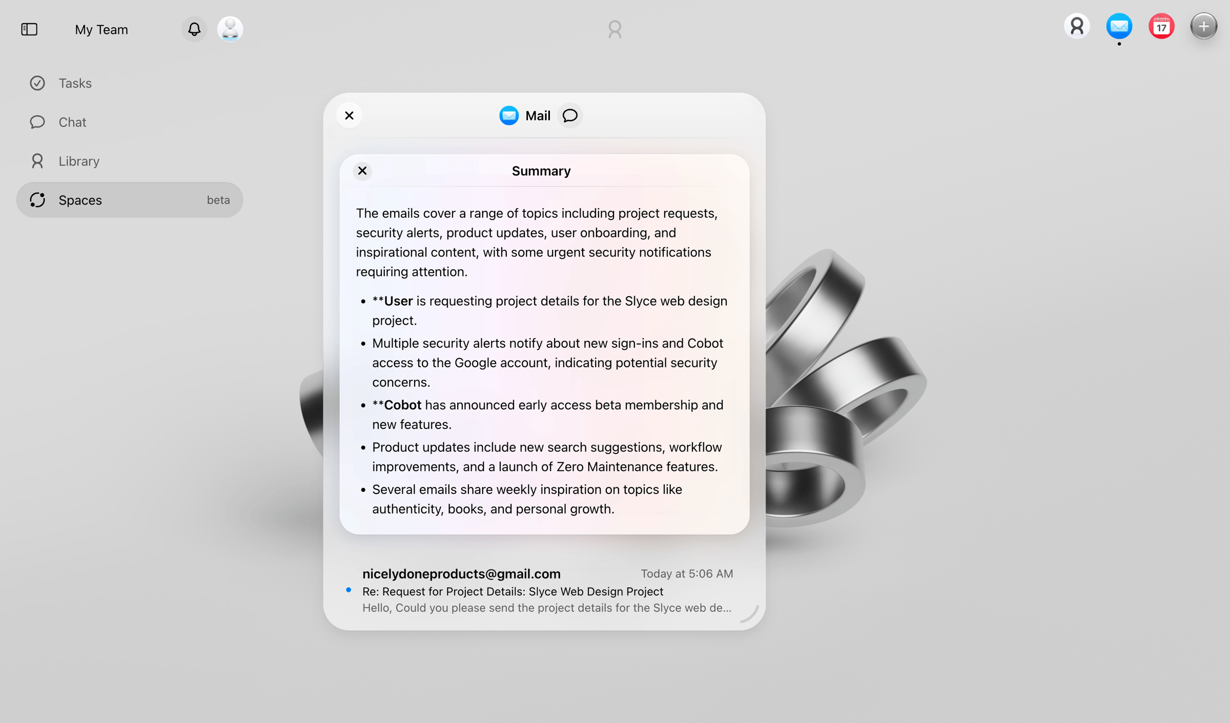 Cobot screen