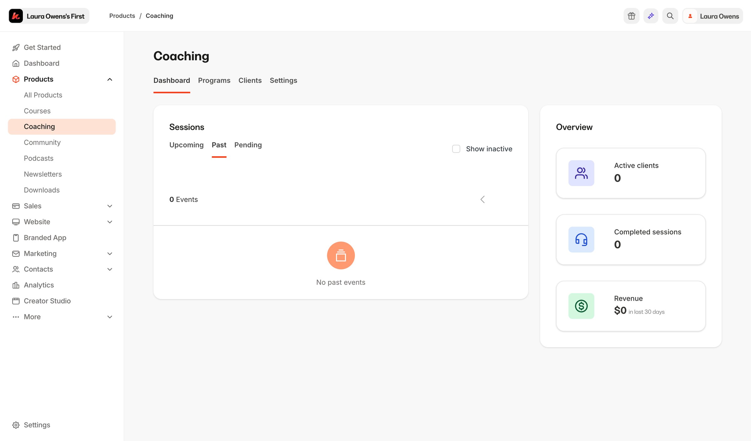 Kajabi - Kajabi - adminsites2148600208coaching_programsdashboard screen